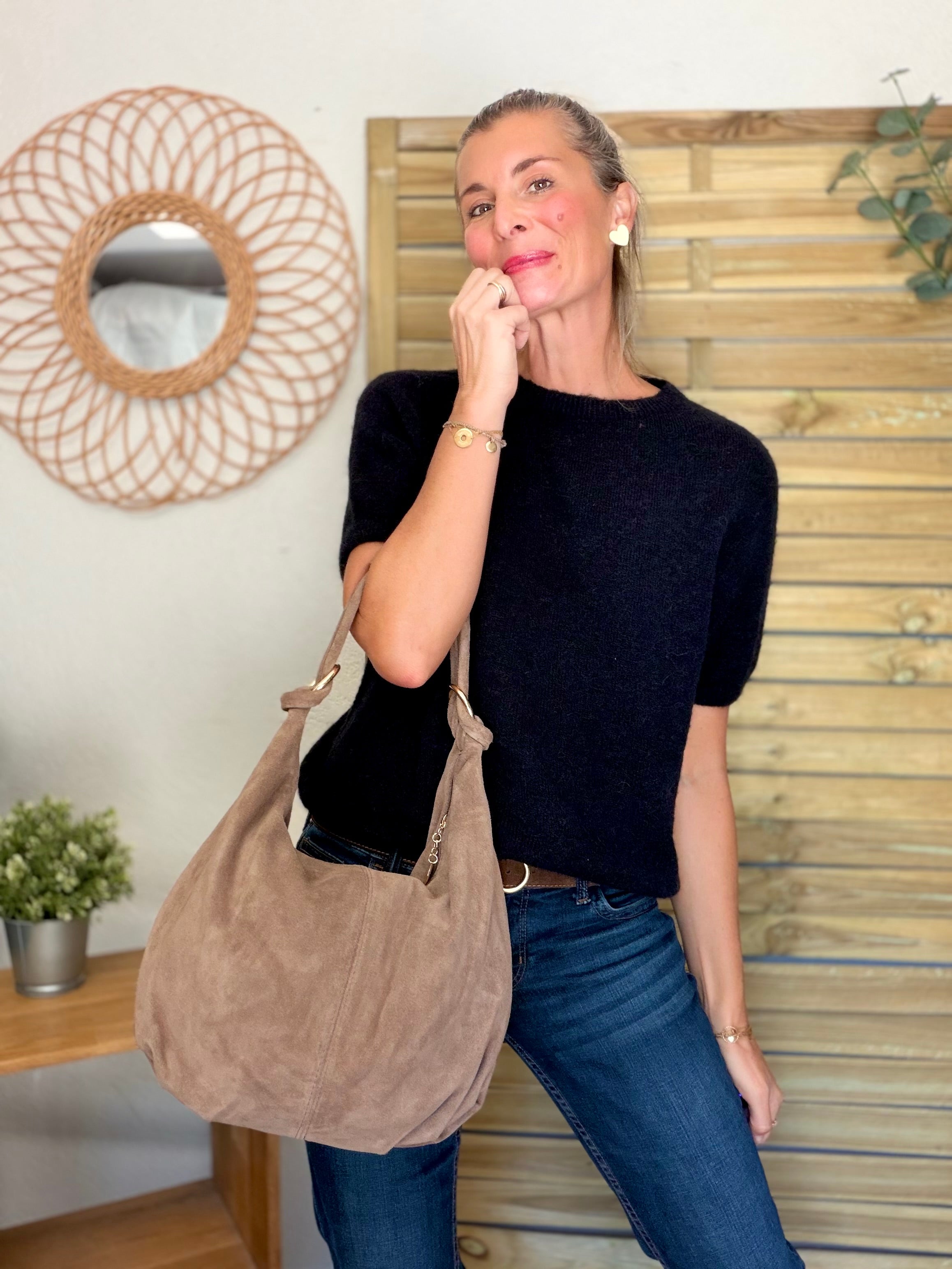 Pull laine et alpaga PEGGY - Noir