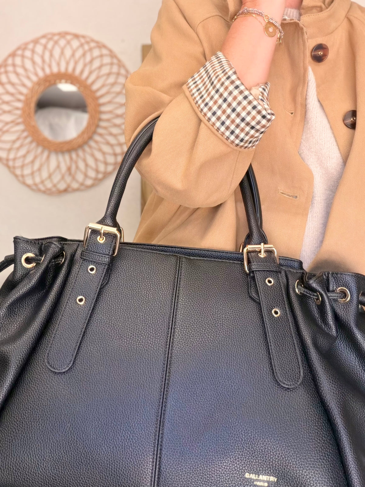 Sac cabas XL simili cuir CLÉA Noir