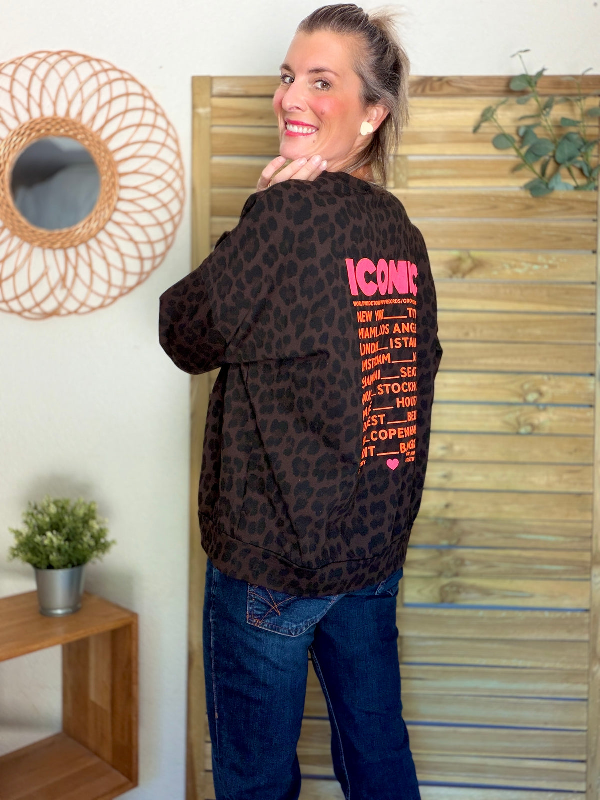 Sweat ICONIC léger 100% coton FAUSTINE Léo choco (taille 34 à 46) (Copie)