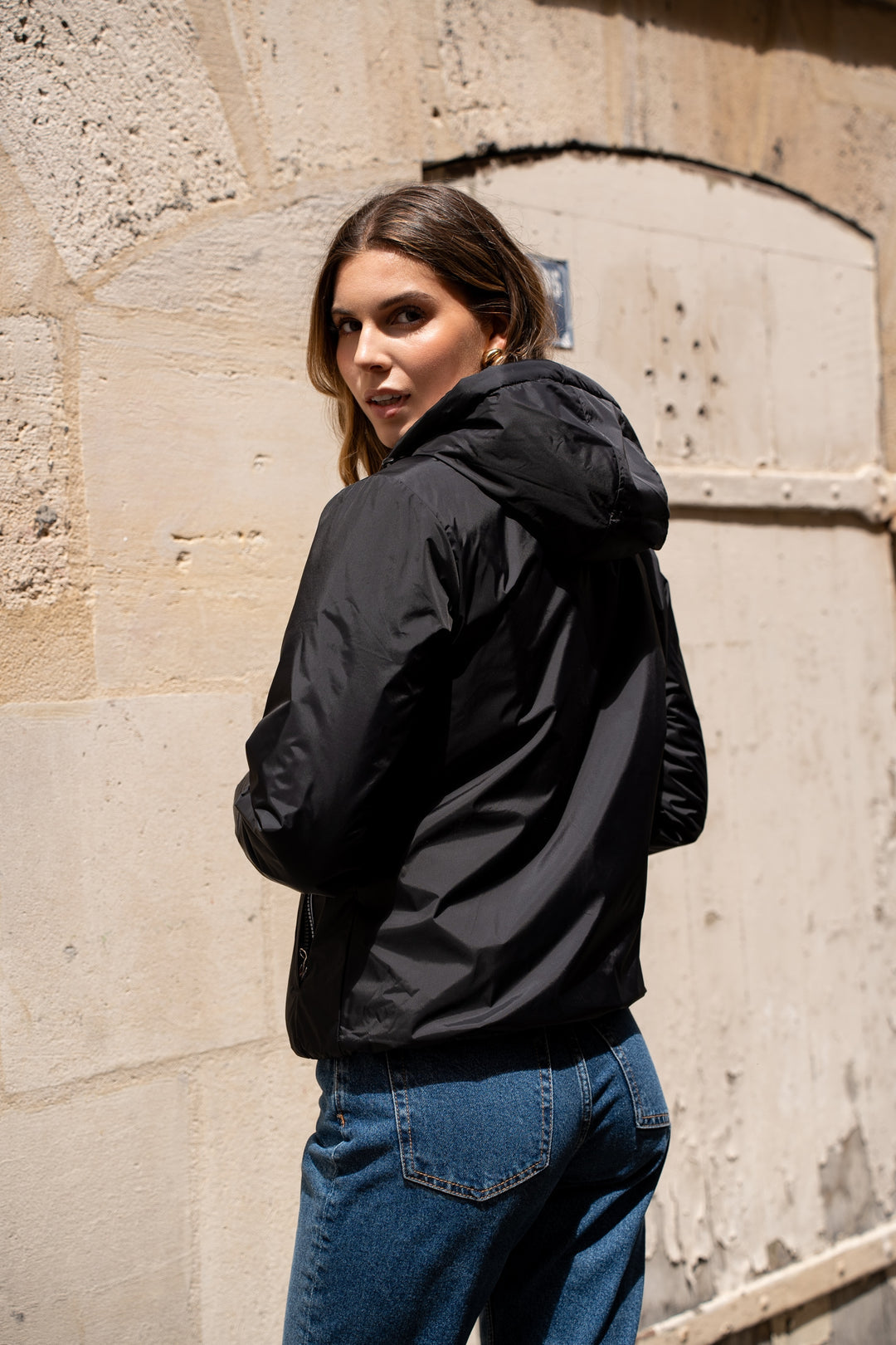 PRÉCOMMANDE (Expédition 26/11) - Parka Imperméable LOUISE COURT sherpa - Noir - LAURA JO