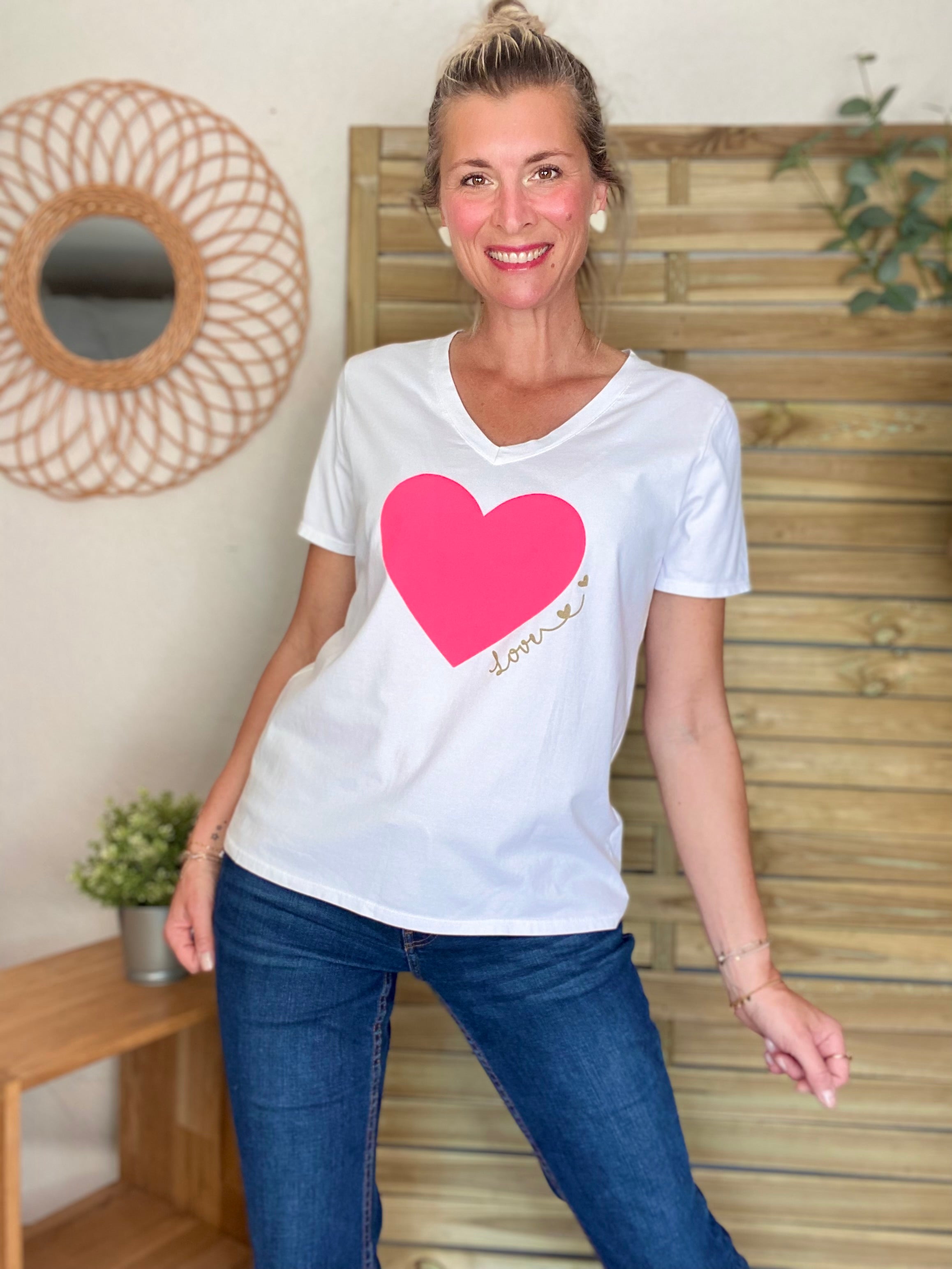 Tee shirt coeur fluo Love 🩷 DAKOTA