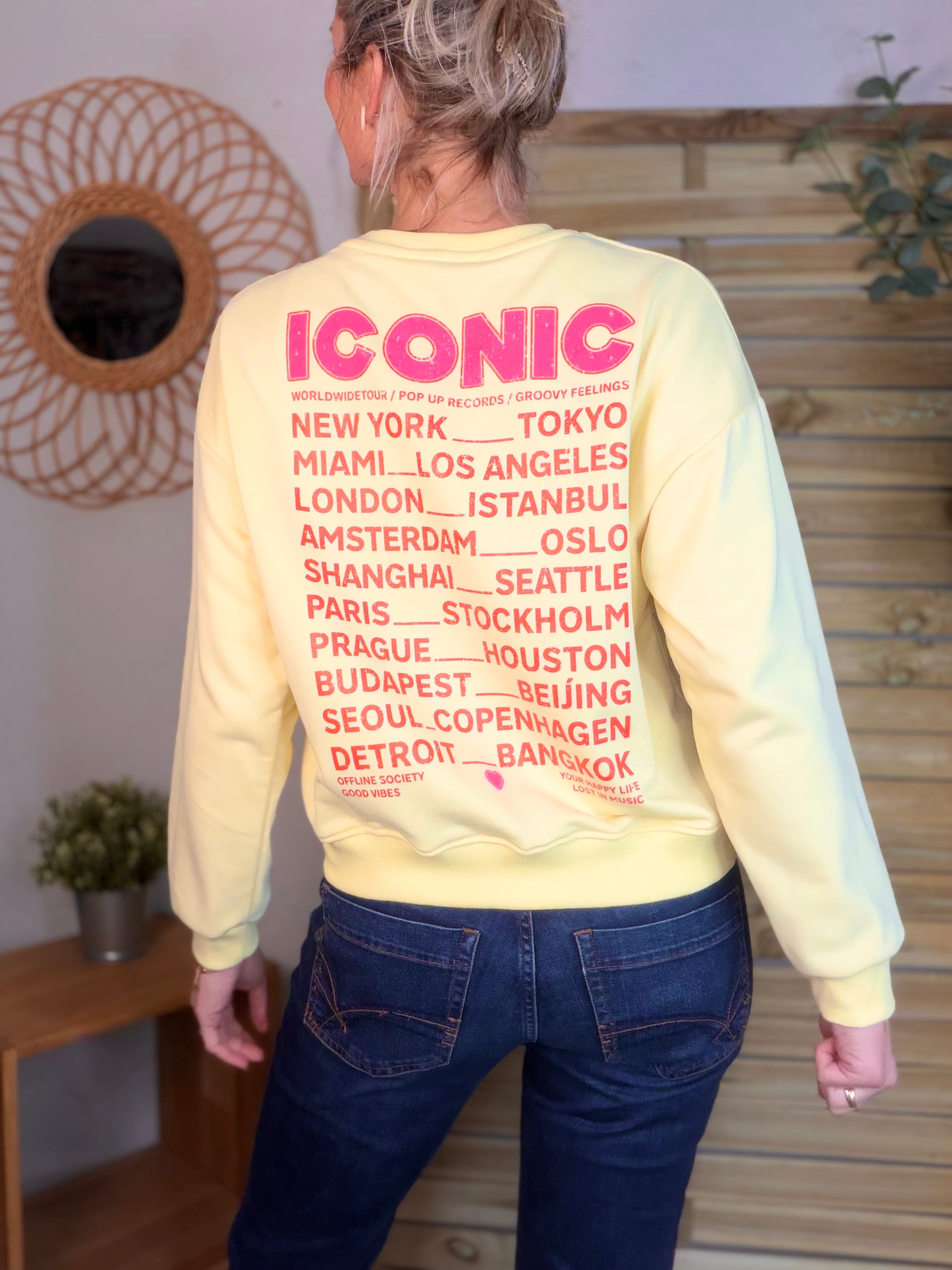 Sweat ICONIC COLINE - Jaune clair