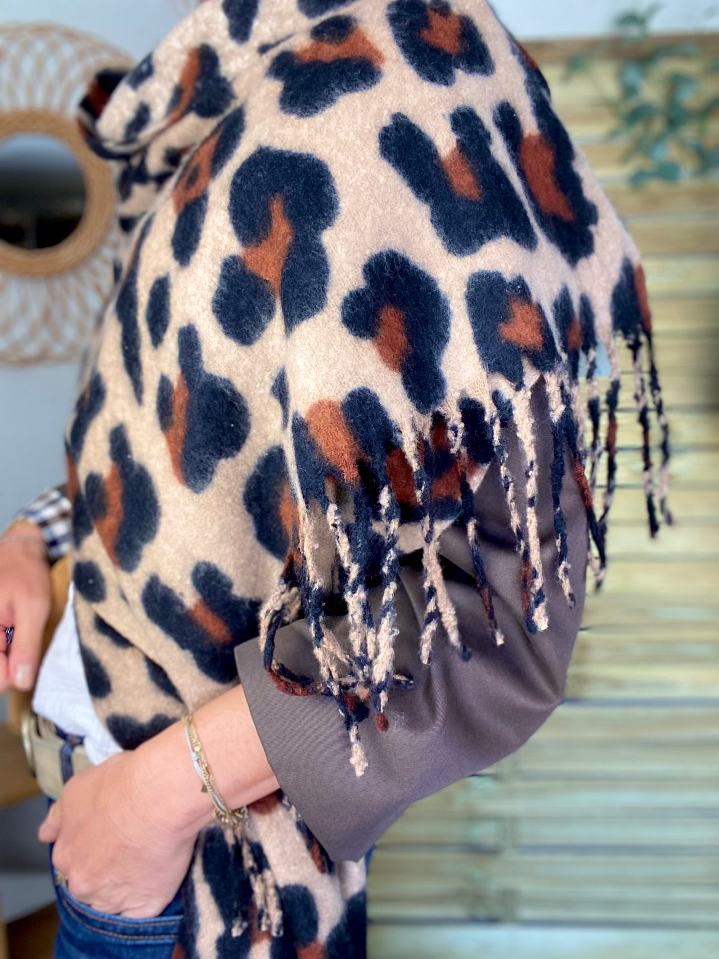 Écharpe douce MARTINE - Léo Taupe 🐆