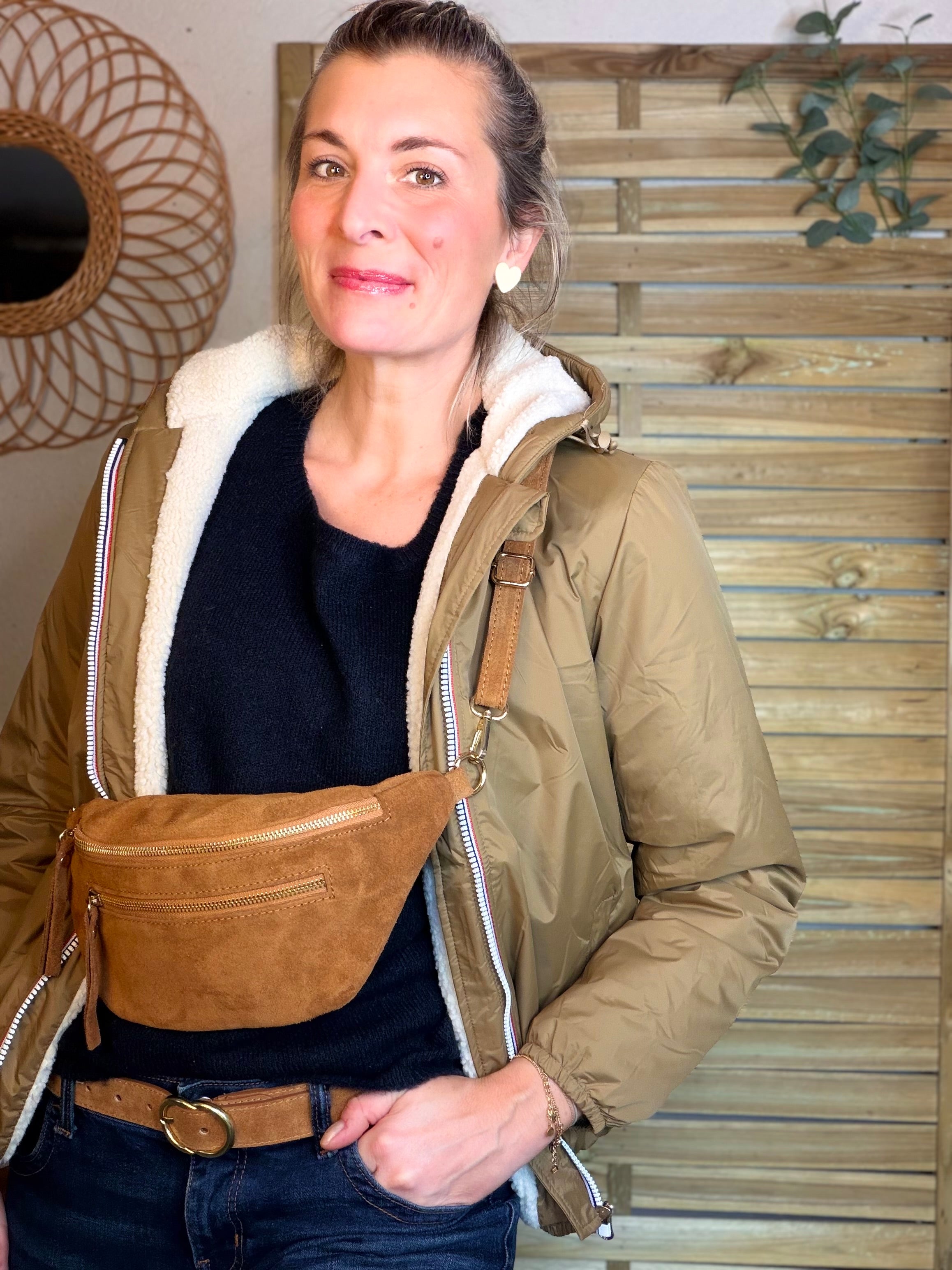 Parka Imperméable LOUISE COURT sherpa - Camel - LAURA JO