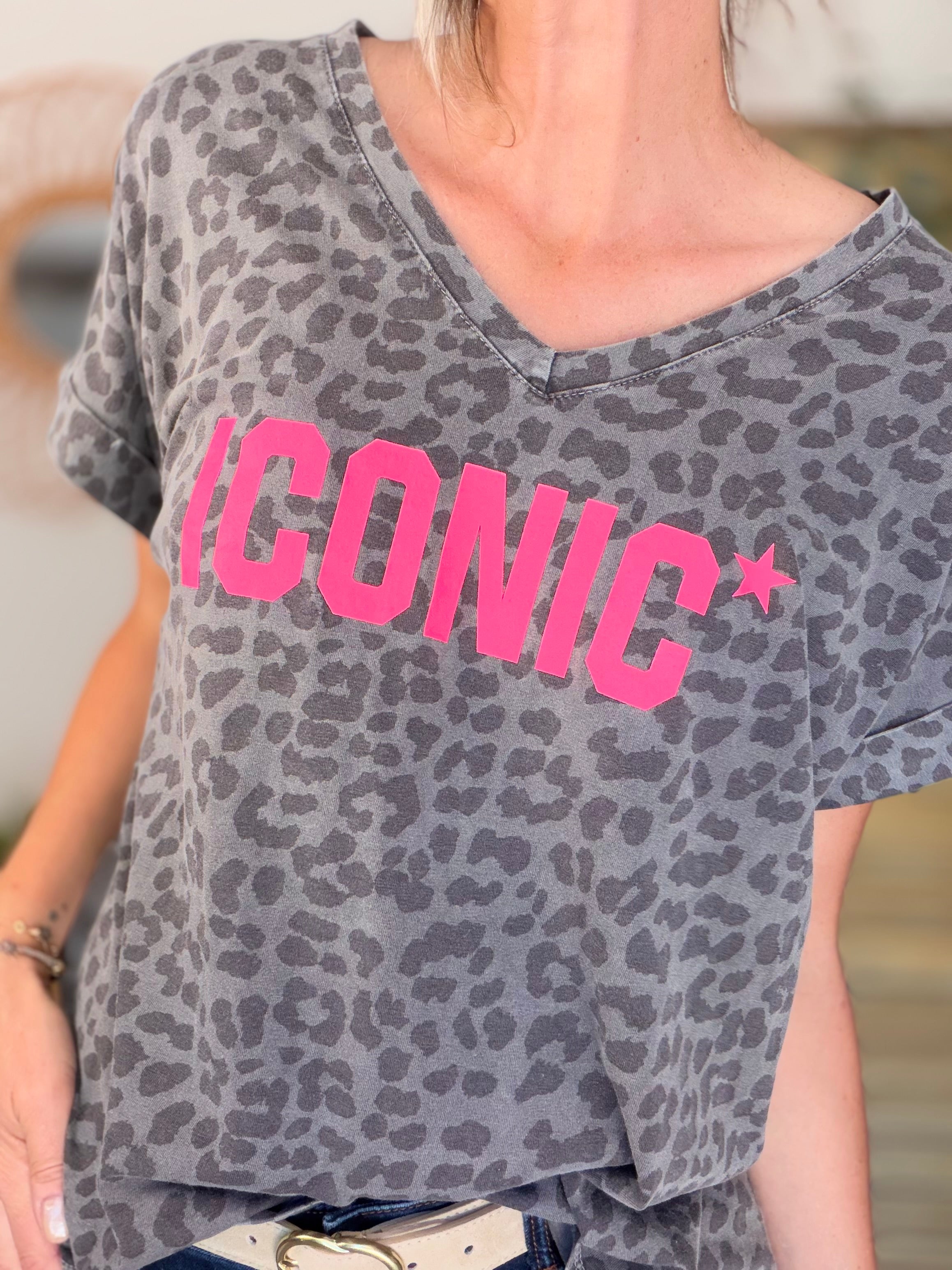 Top léo ICONIC col V - SHAUNA Gris foncé