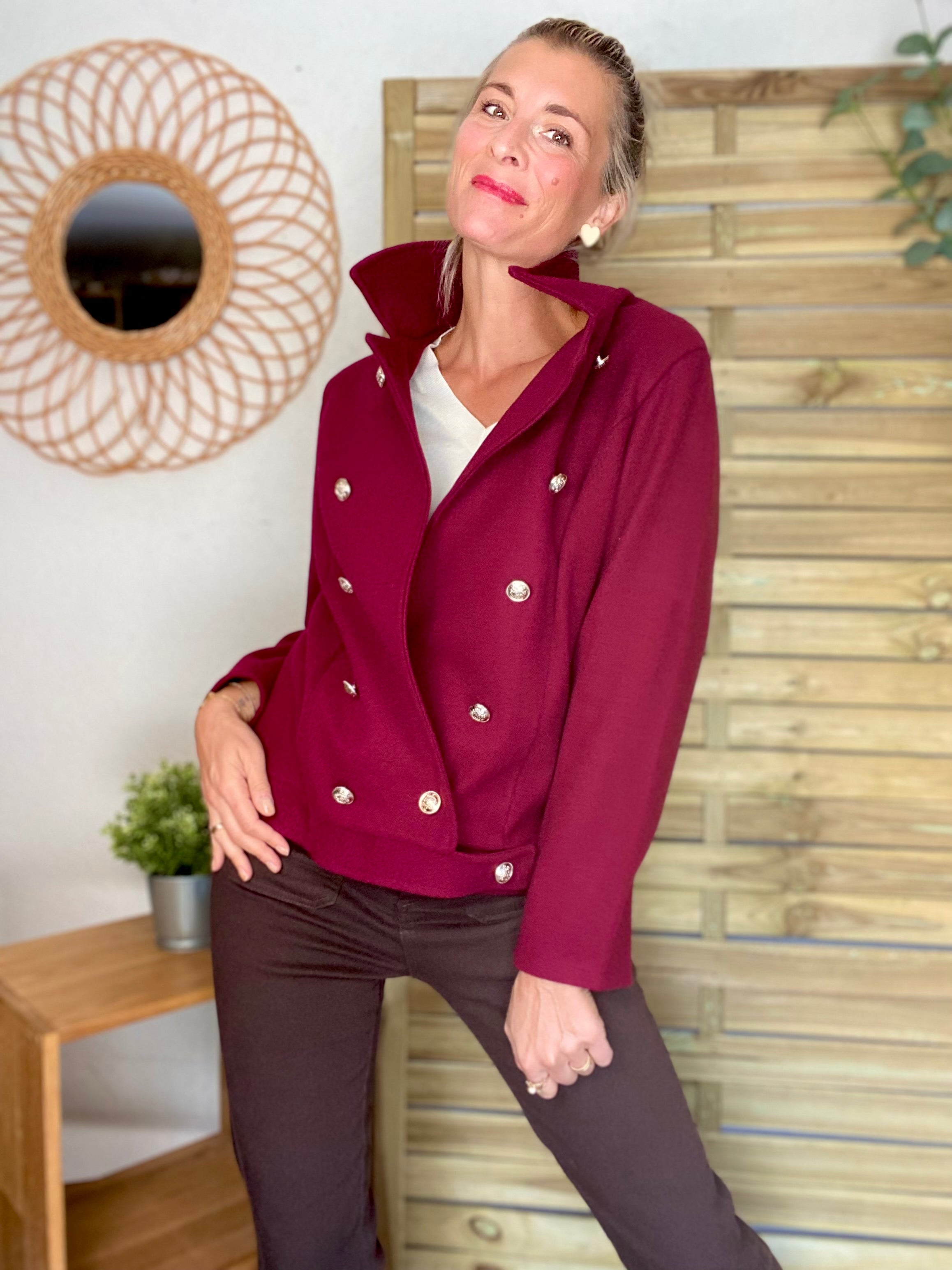 Veste caban légère JACK - Bordeaux rosé