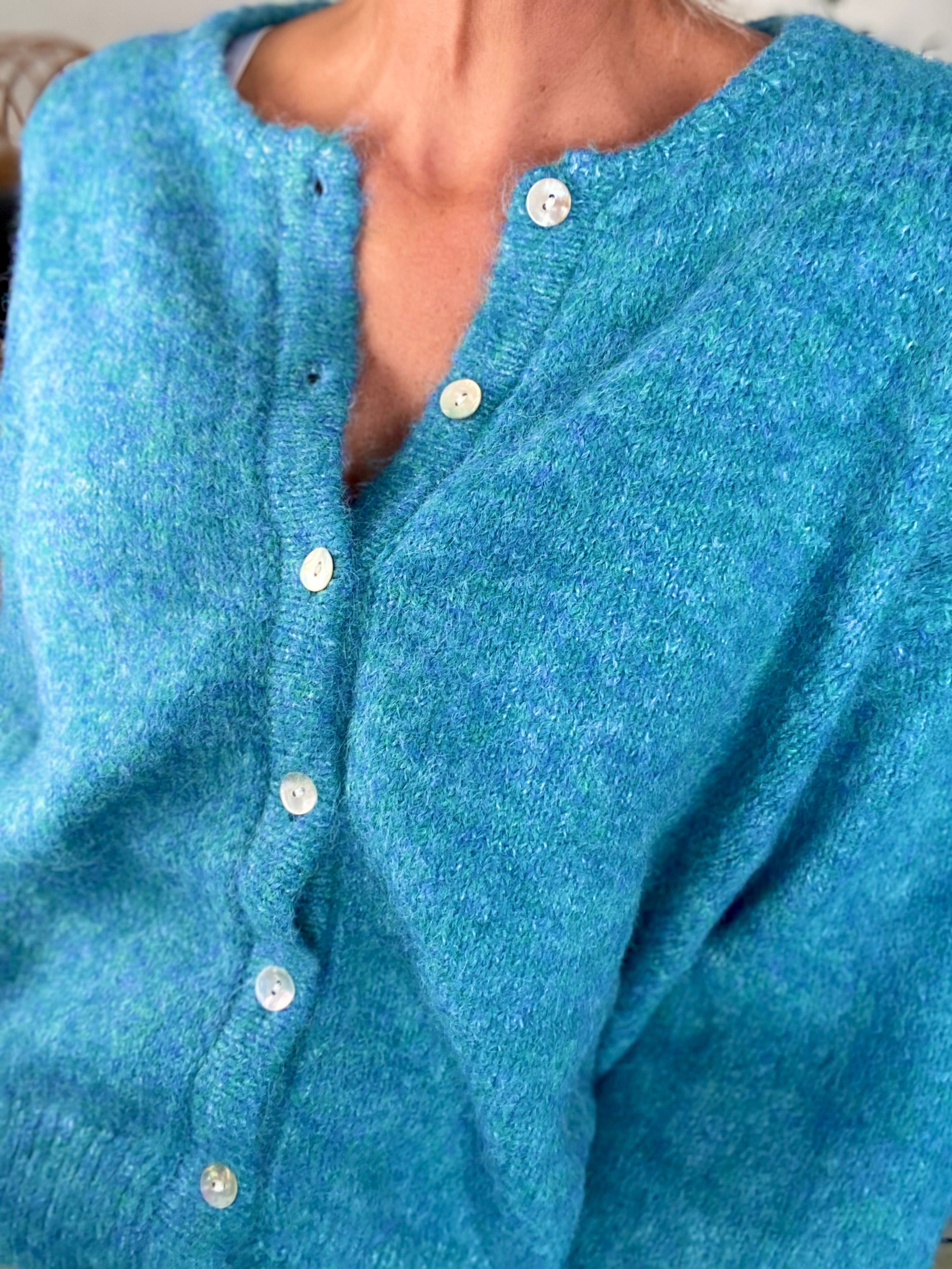 Gilet en maille MERYL - Bleu canard