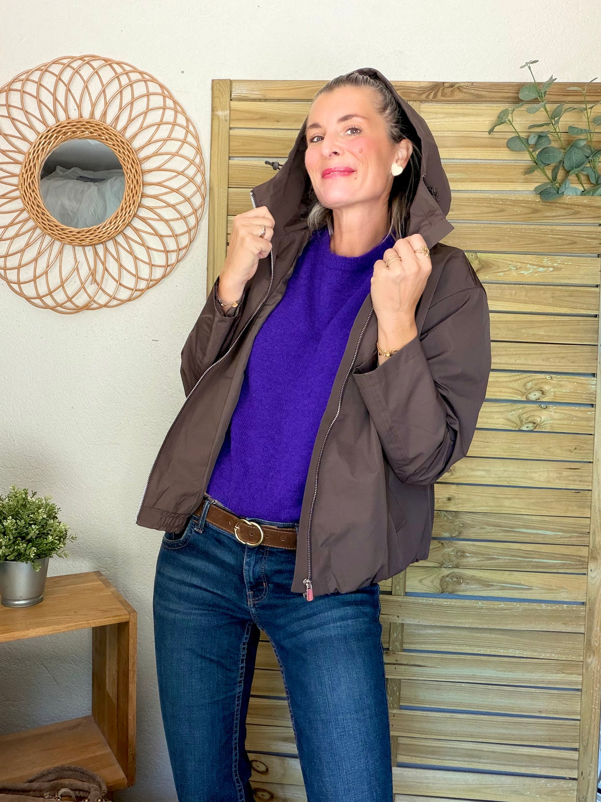 Pull laine et alpaga PEGGY - Violet