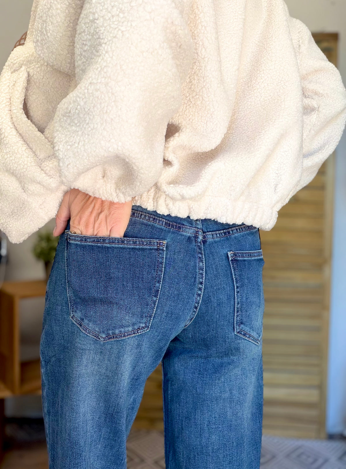 Pantalon Jean coupe barrel LÉON Bleu