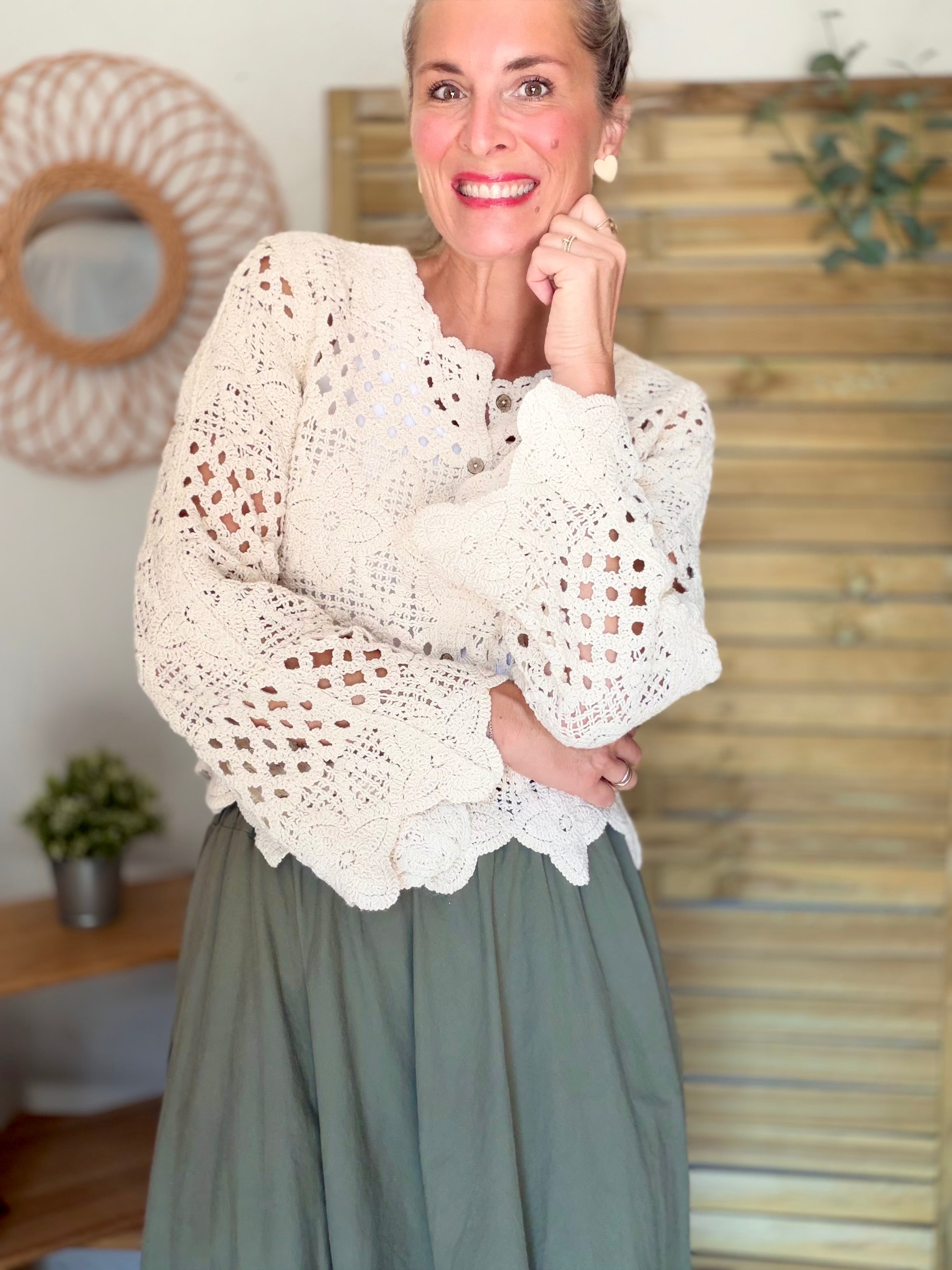 ⚡️ ARRIVAGE - Gilet en crochet PACOME écru
