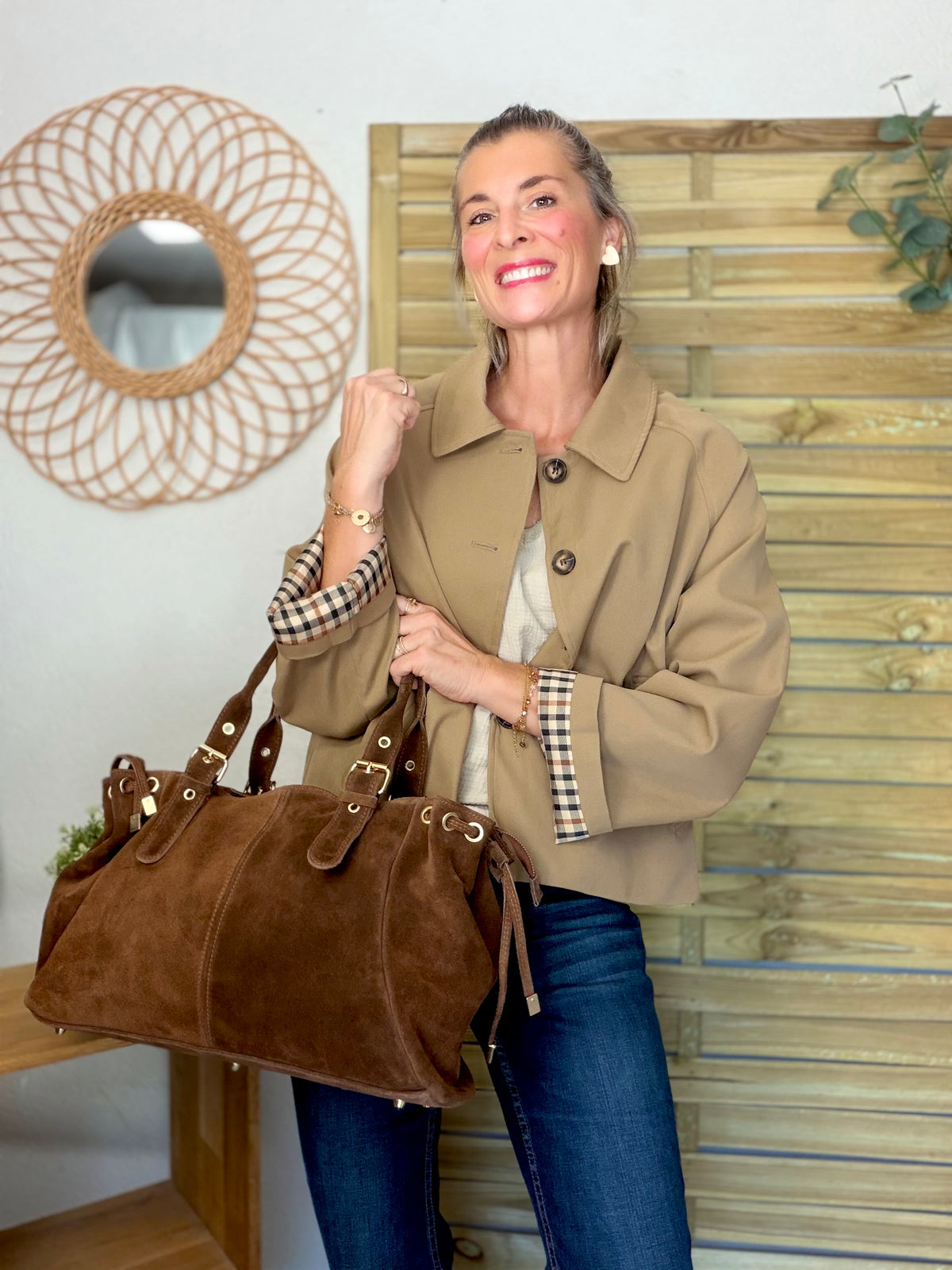 ⚡️ ARRIVAGE • Veste Trench, doublure à carreaux DANA Camel
