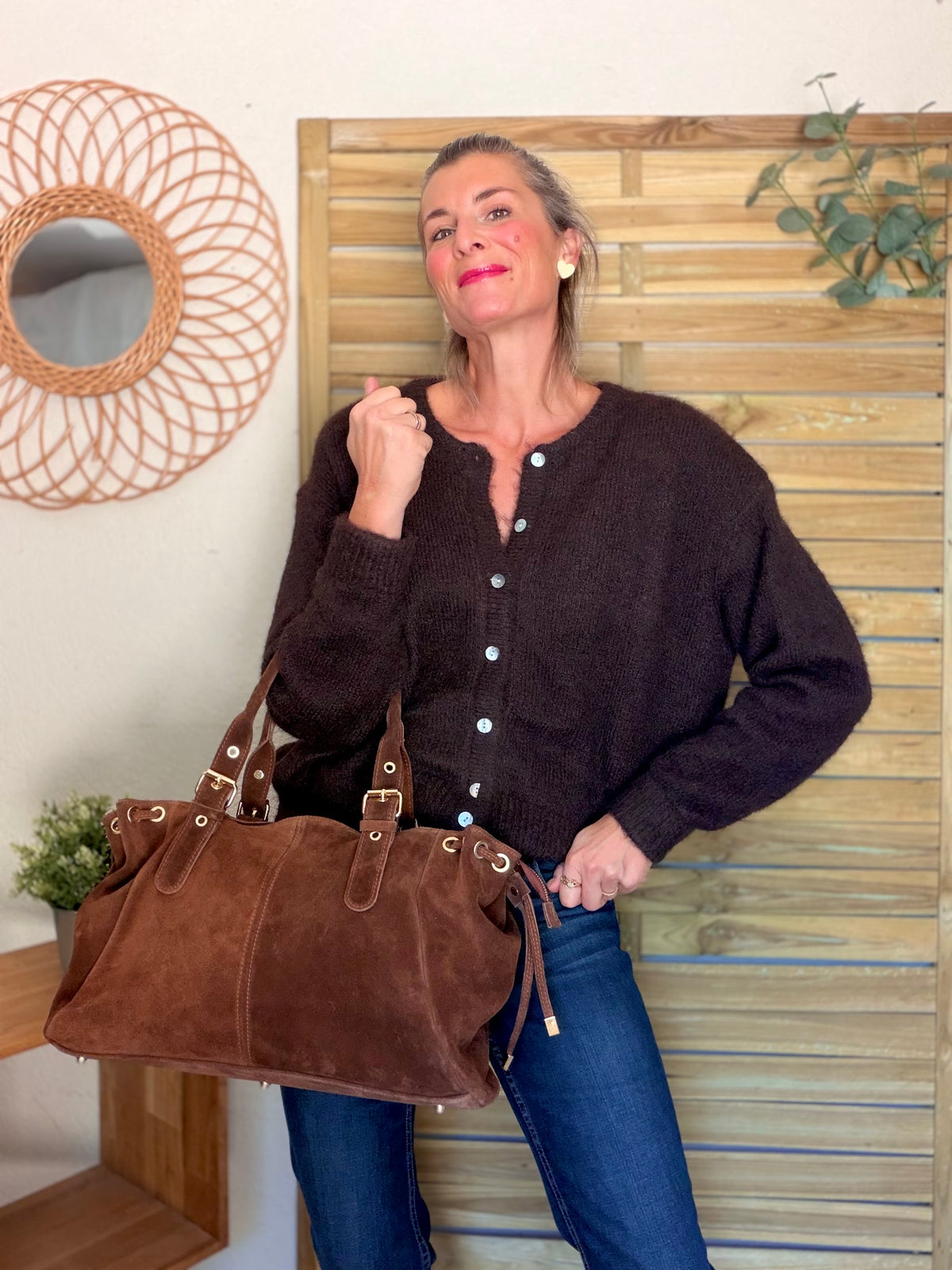 Gilet en maille MERYL - Chocolat brut