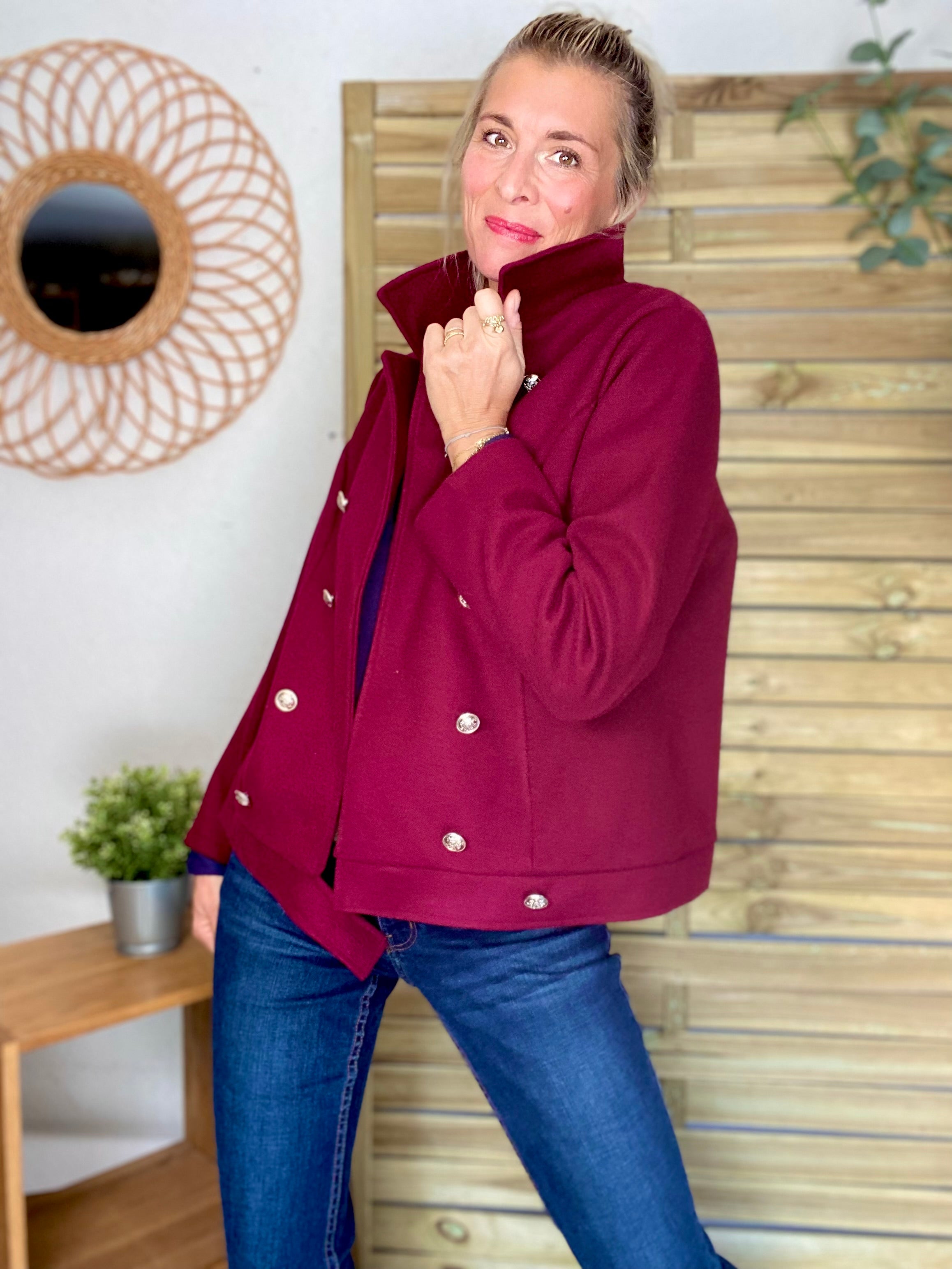 Veste caban légère JACK - Bordeaux rosé