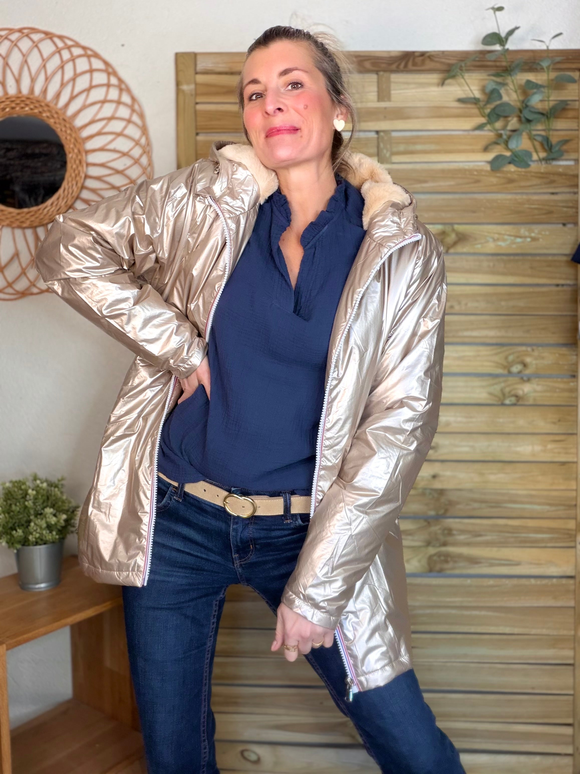 ⚡️ ARRIVAGE - Parka Imperméable fourré ALICE - Beige rosé