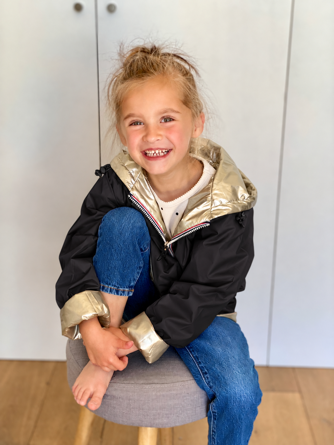 Imperméable réversible rembourré LOUISON KIDS enfant (mixte) - Noir / Doré
