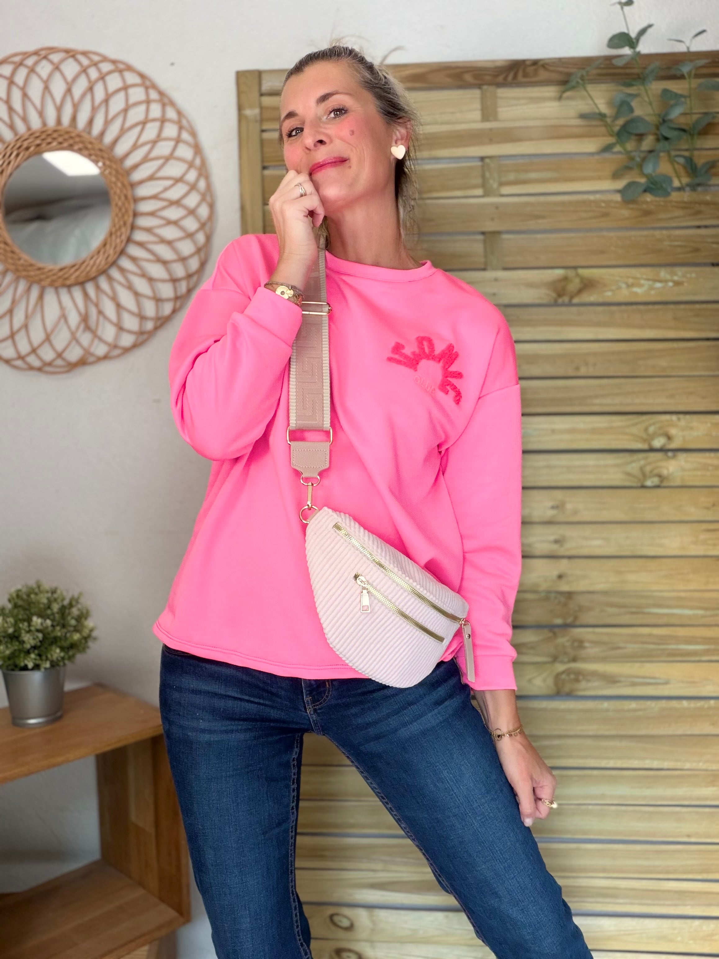 Sweat ICONIC multicolore - NORA Rose fuschia