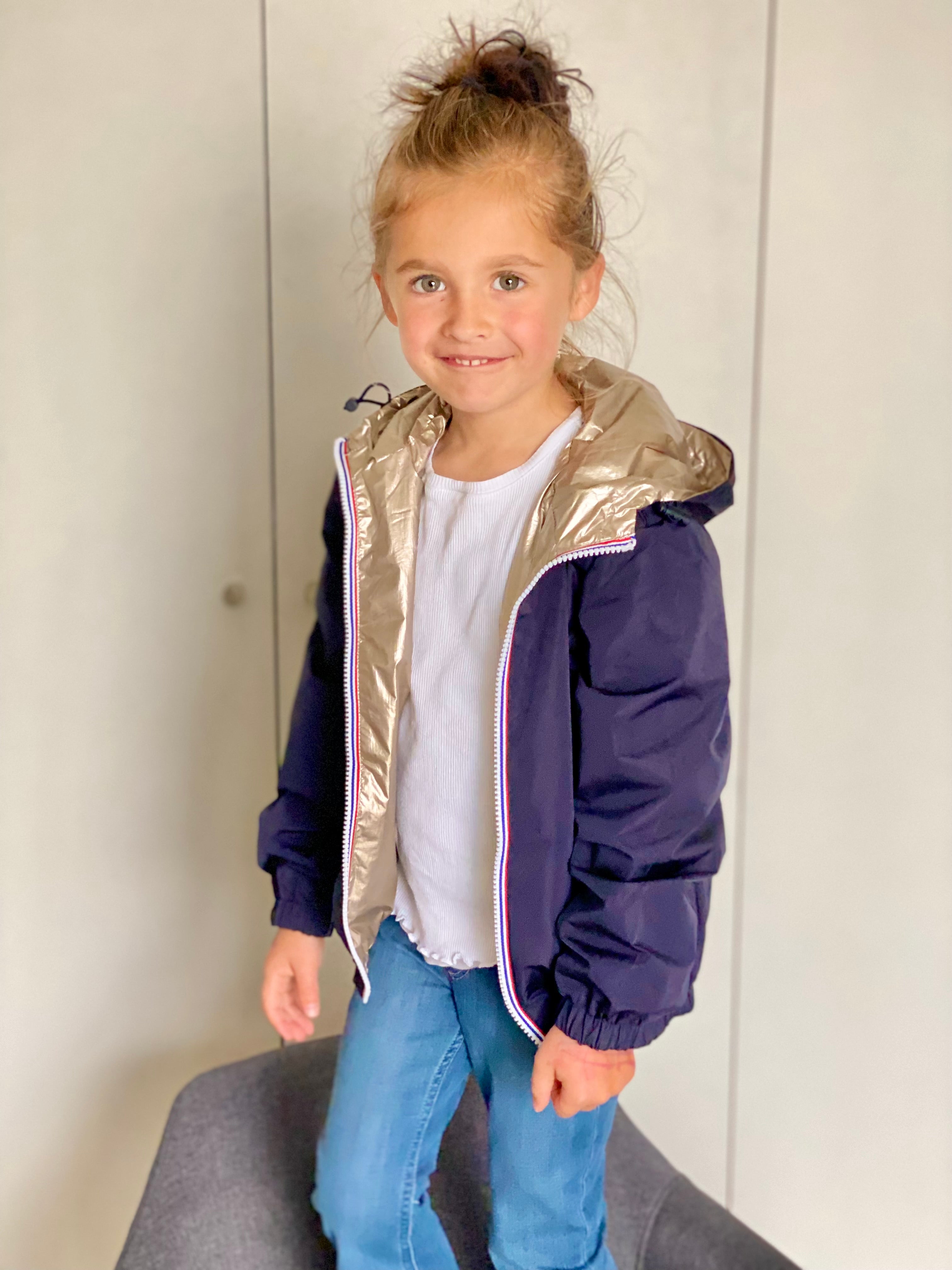 Veste Imperméable réversible mixte GARANCE KIDS - Marine / Doré