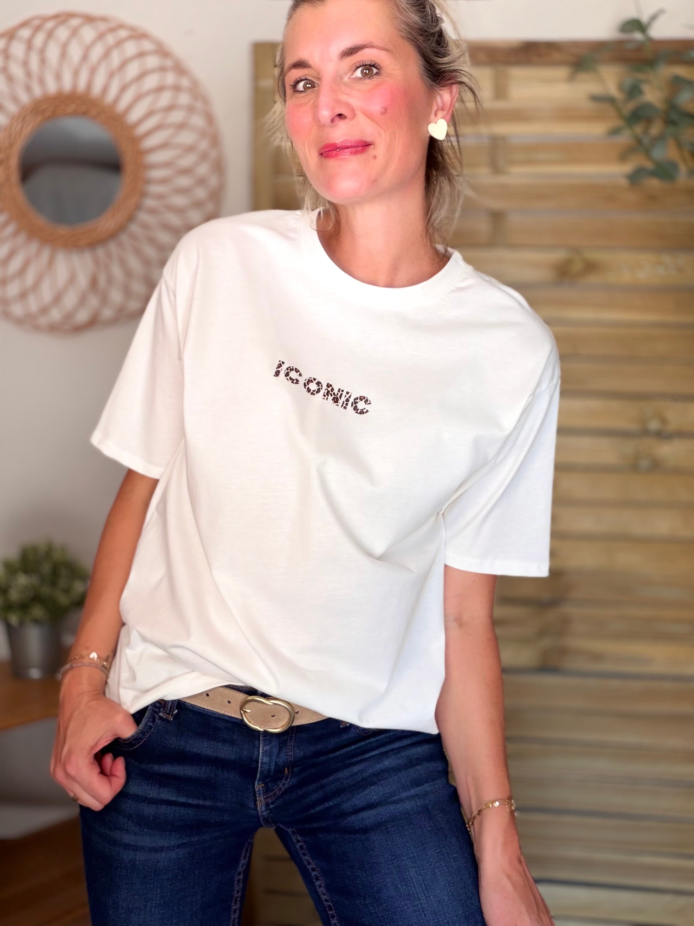 Tee shirt ICONIC Léo LÉONA Blanc