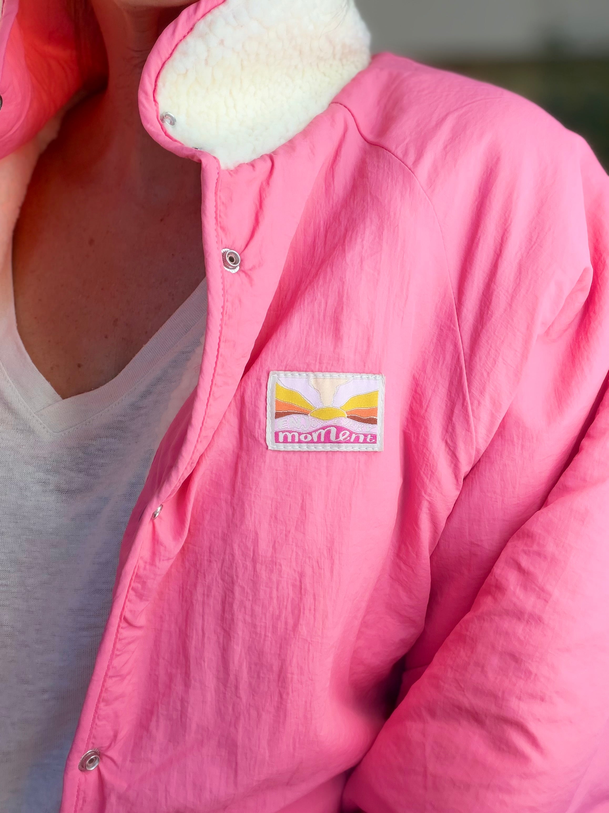 Veste matelassée réversible Sherpa AMÉLIE Rose