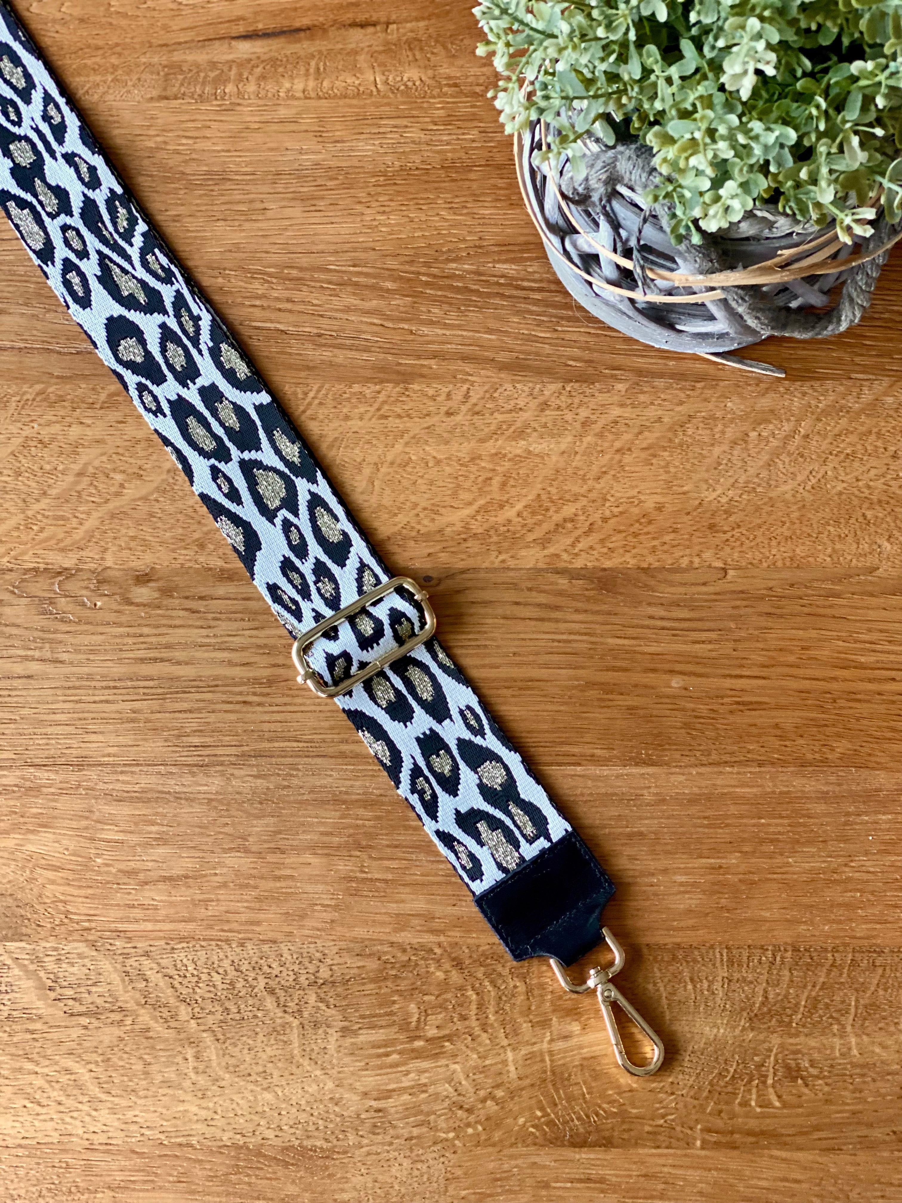 Sangle / Bandoulière Léopard et cuir - GLEN