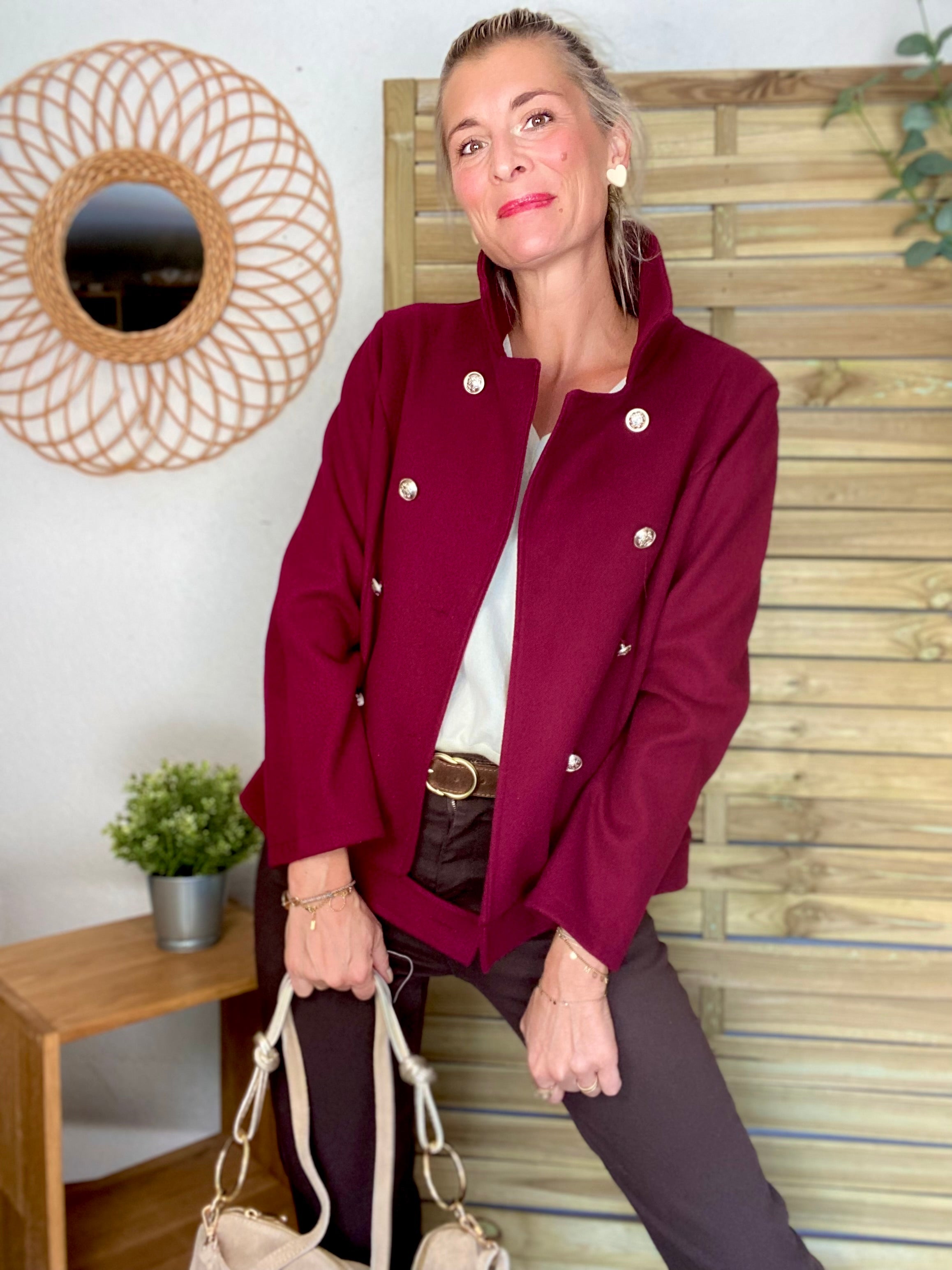 Veste caban légère JACK - Bordeaux rosé