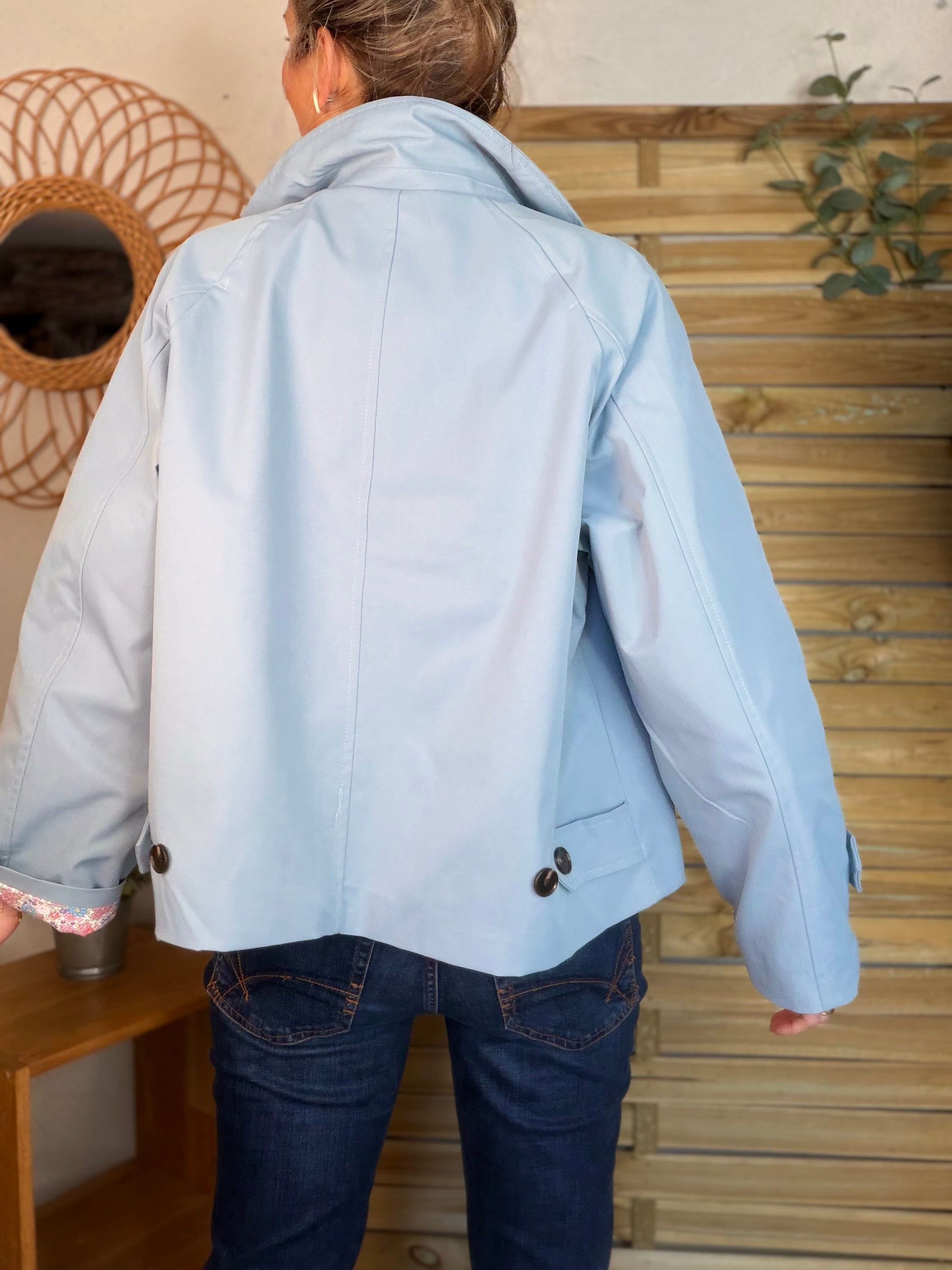 Veste Trench avec Liberty - MADELEINE Bleu ciel