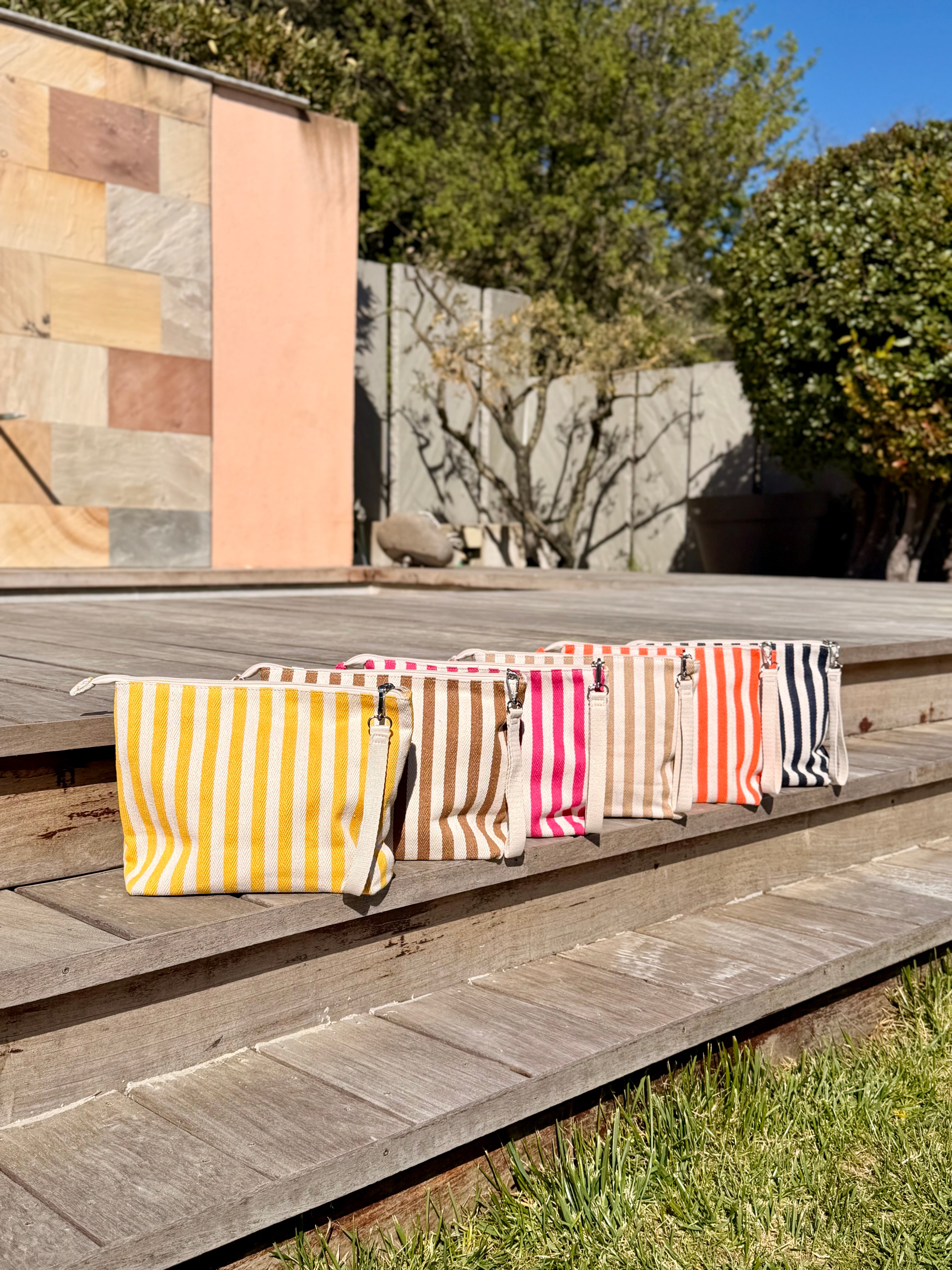 Pochette / Trousse de toilette rayée PAULINA