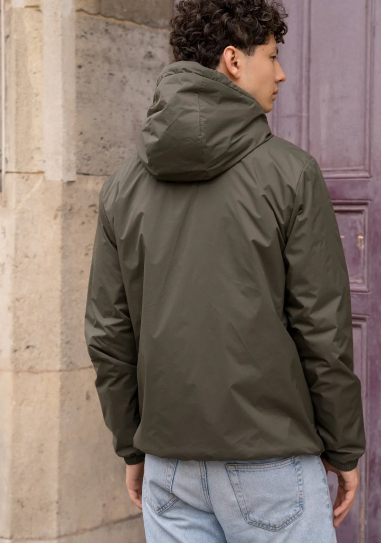 Parka Imperméable Homme LOUIS* COURT fourré sherpa - Kaki - Laura Jo