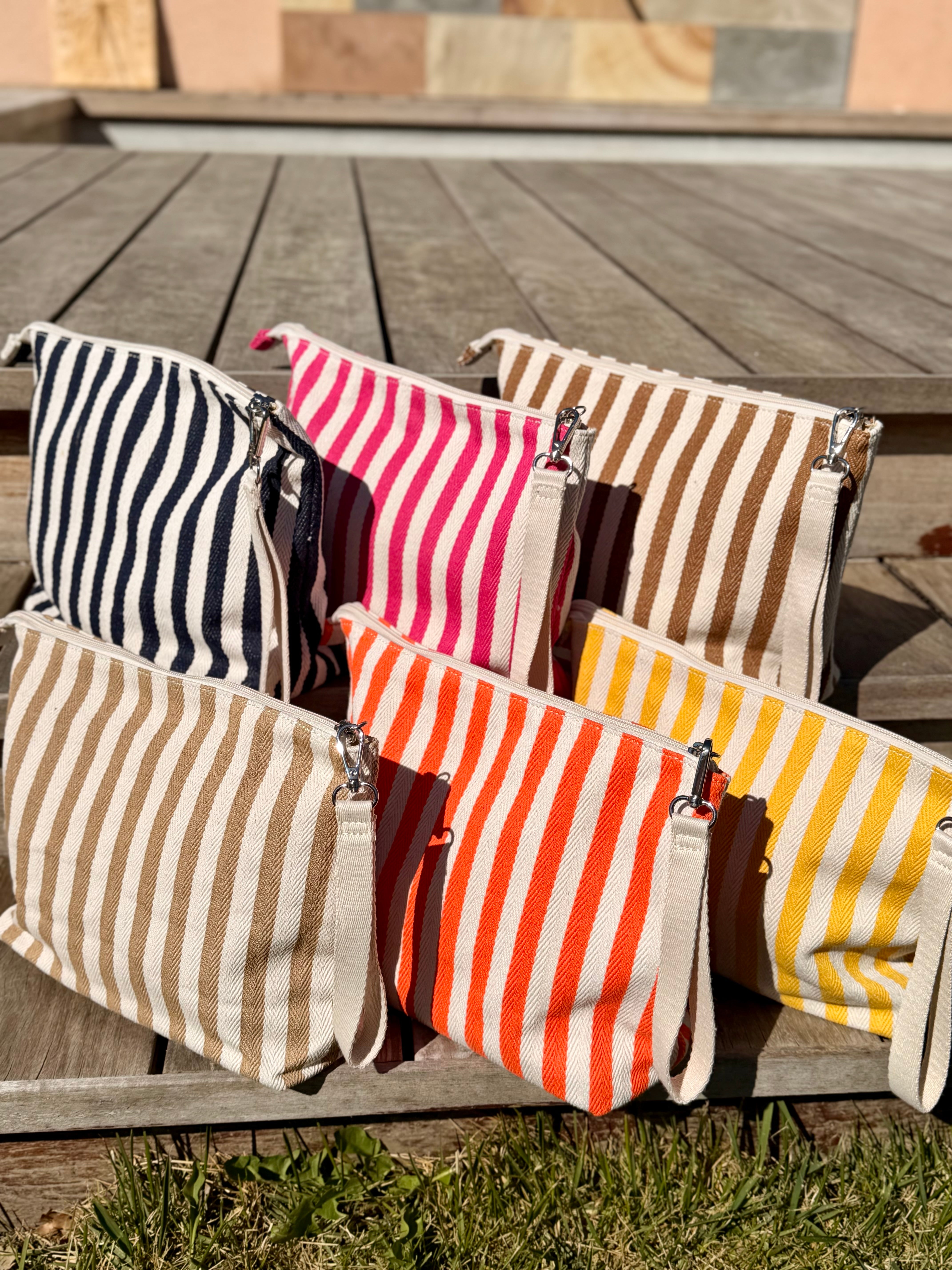 Pochette / Trousse de toilette rayée PAULINA