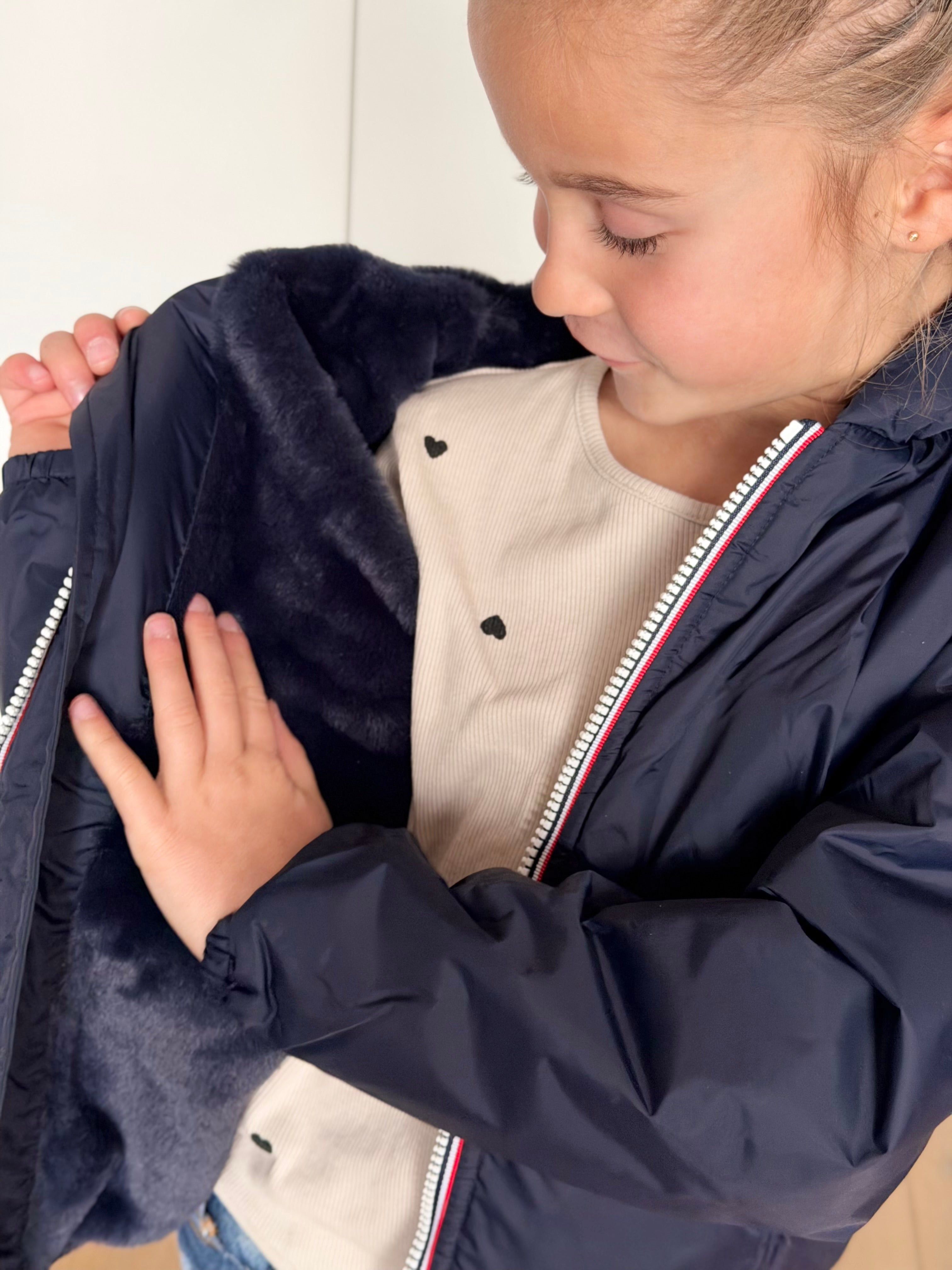 Parka Imperméable mixte LOUIS.E KIDS fourré - Bleu marine - LAURA JO ( DÉSTOCKAGE taille 6 ans)