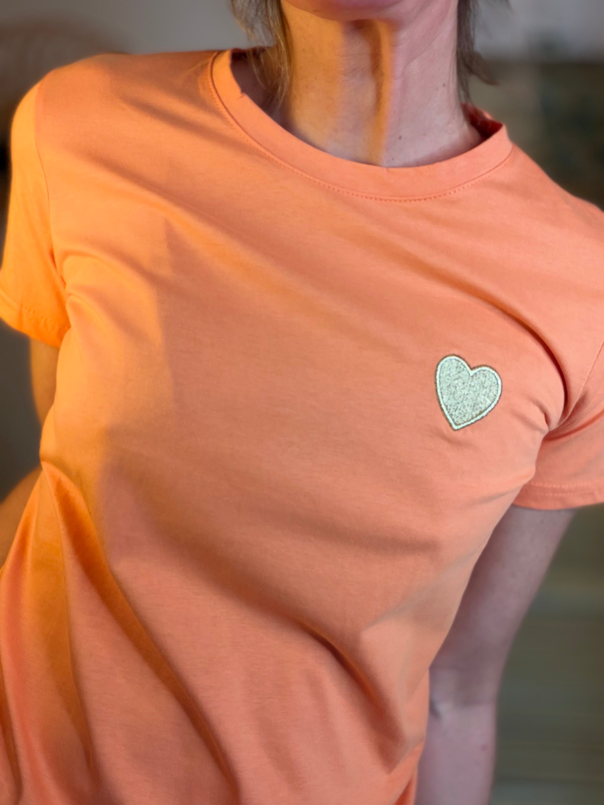Tee shirt cœur brodé doré 💛 PIA Orange