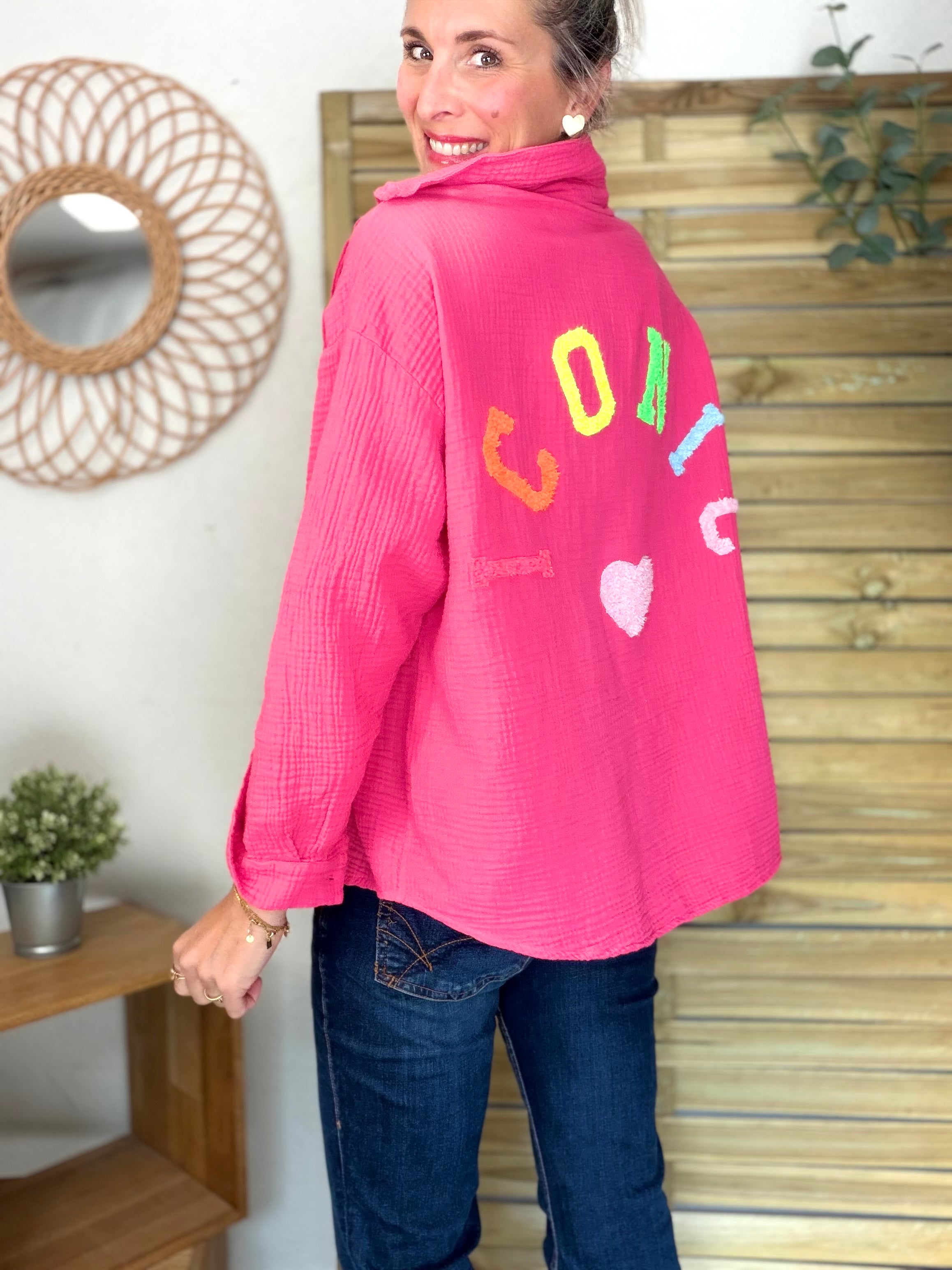 Chemise en gaze de coton ICONIC - ALANIS Rose fuschia