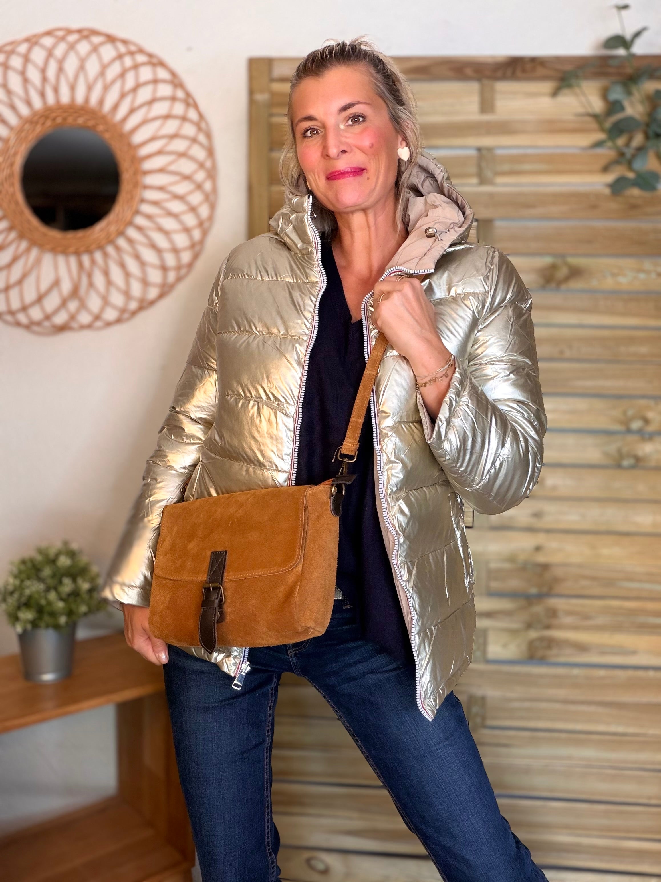 ⚡️PÉPITES FRIDAY - Doudoune imperméable réversible longue ANGÈLE COURT - Beige rosé - MELYA MELODY