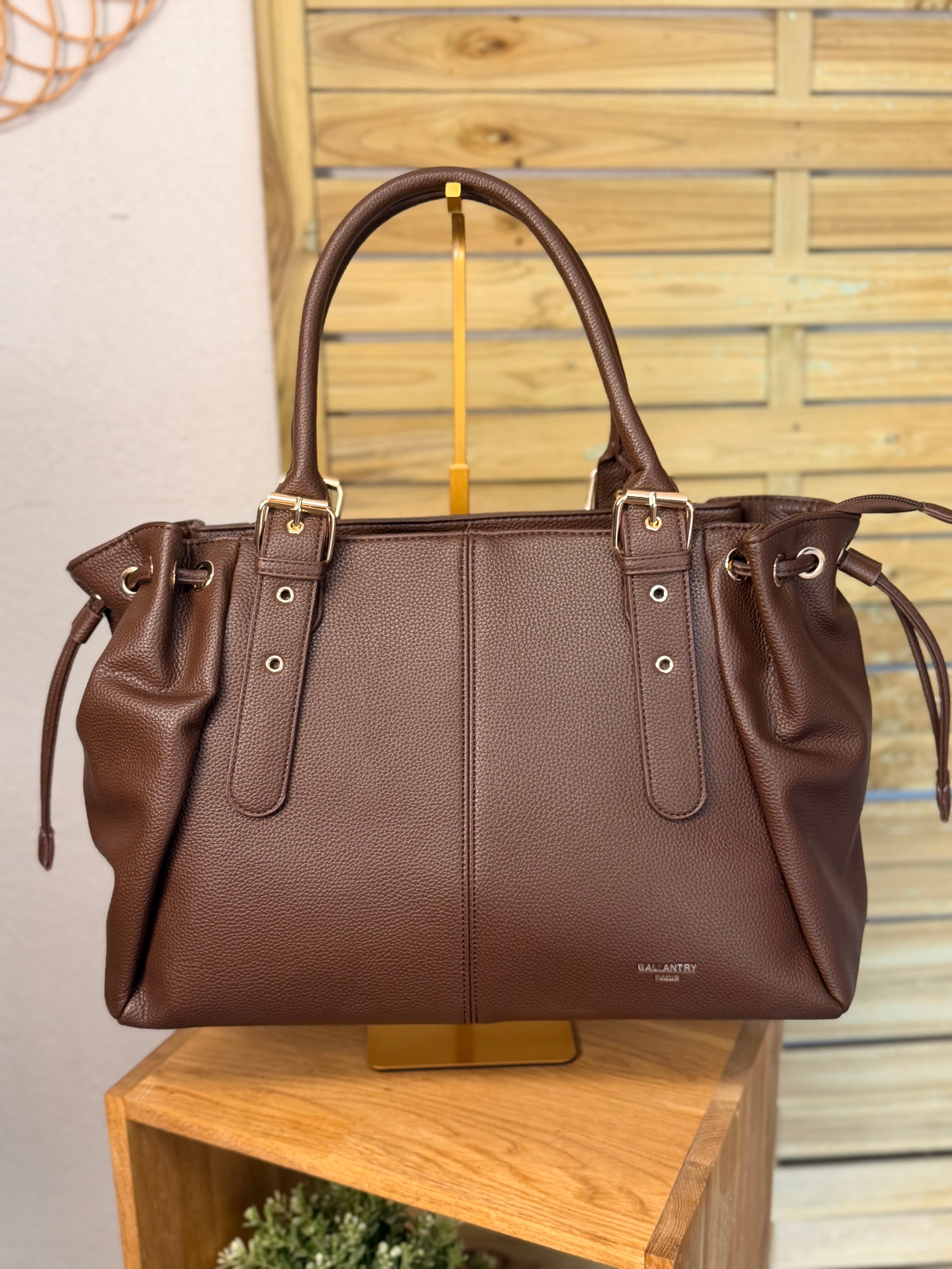 Sac cabas XL simili cuir CLÉA Café