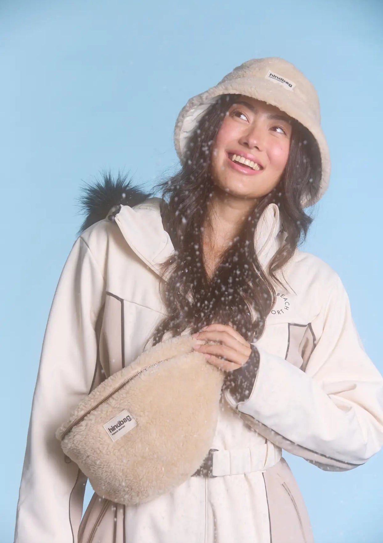 Sac banane HINDBAG Olivia Teddy beige (moumoute)