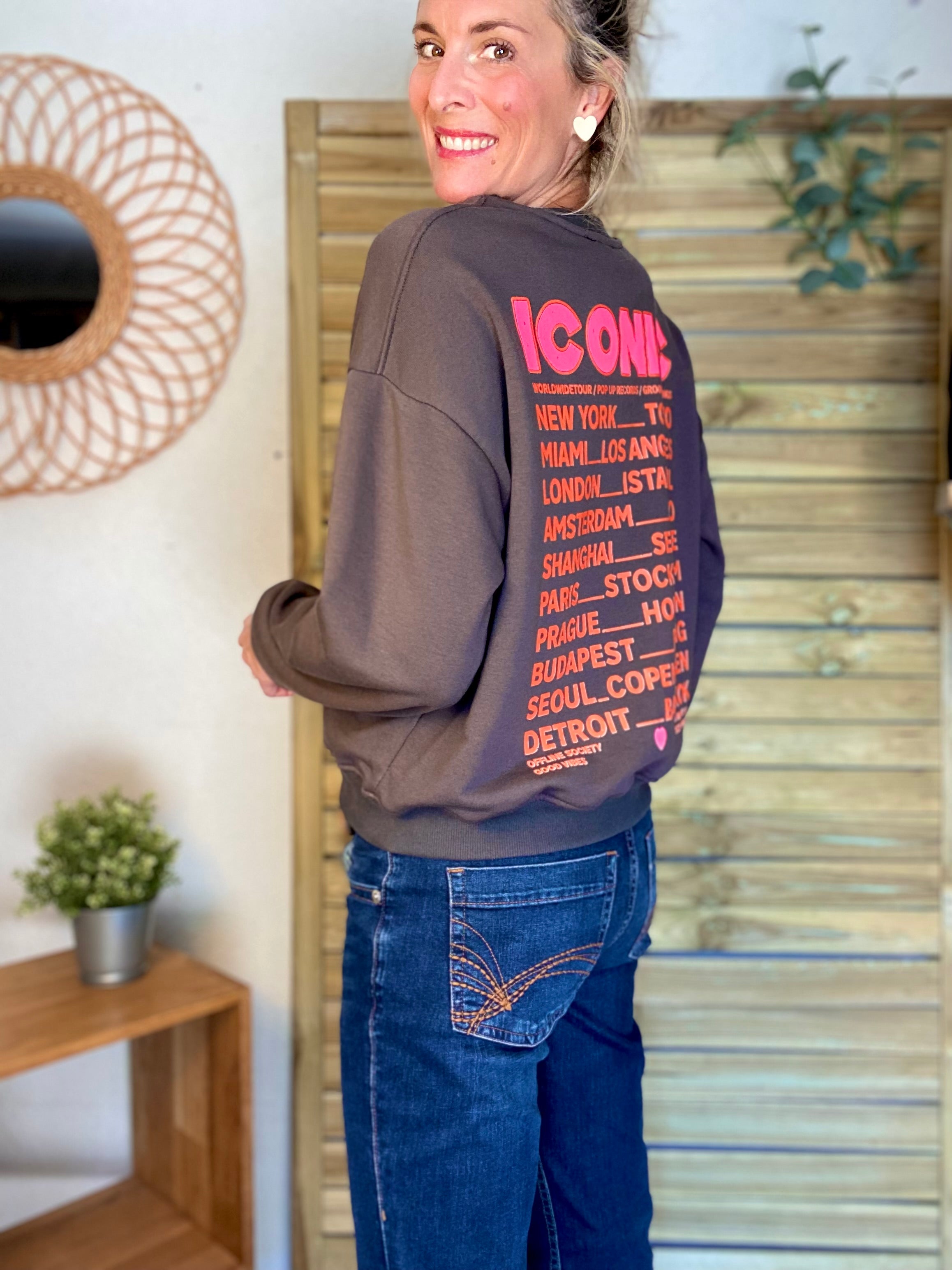 Sweat ICONIC COLINE - Chocolat