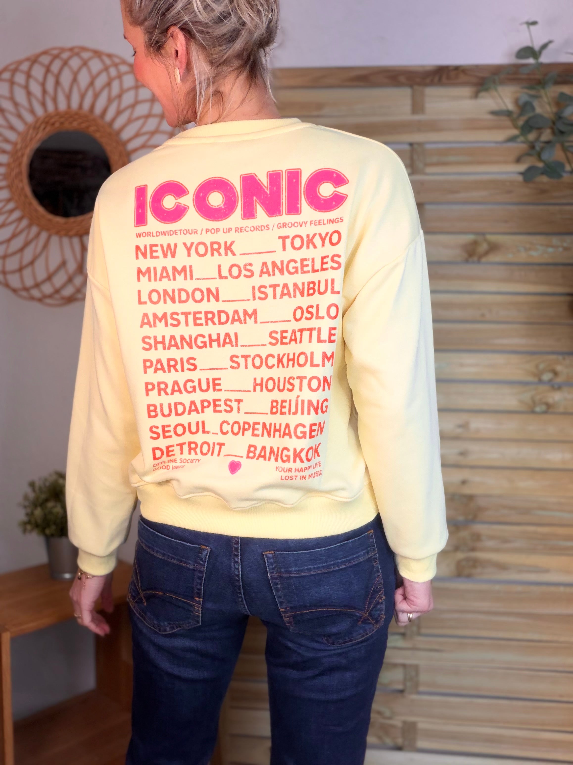 Sweat ICONIC COLINE - Jaune clair