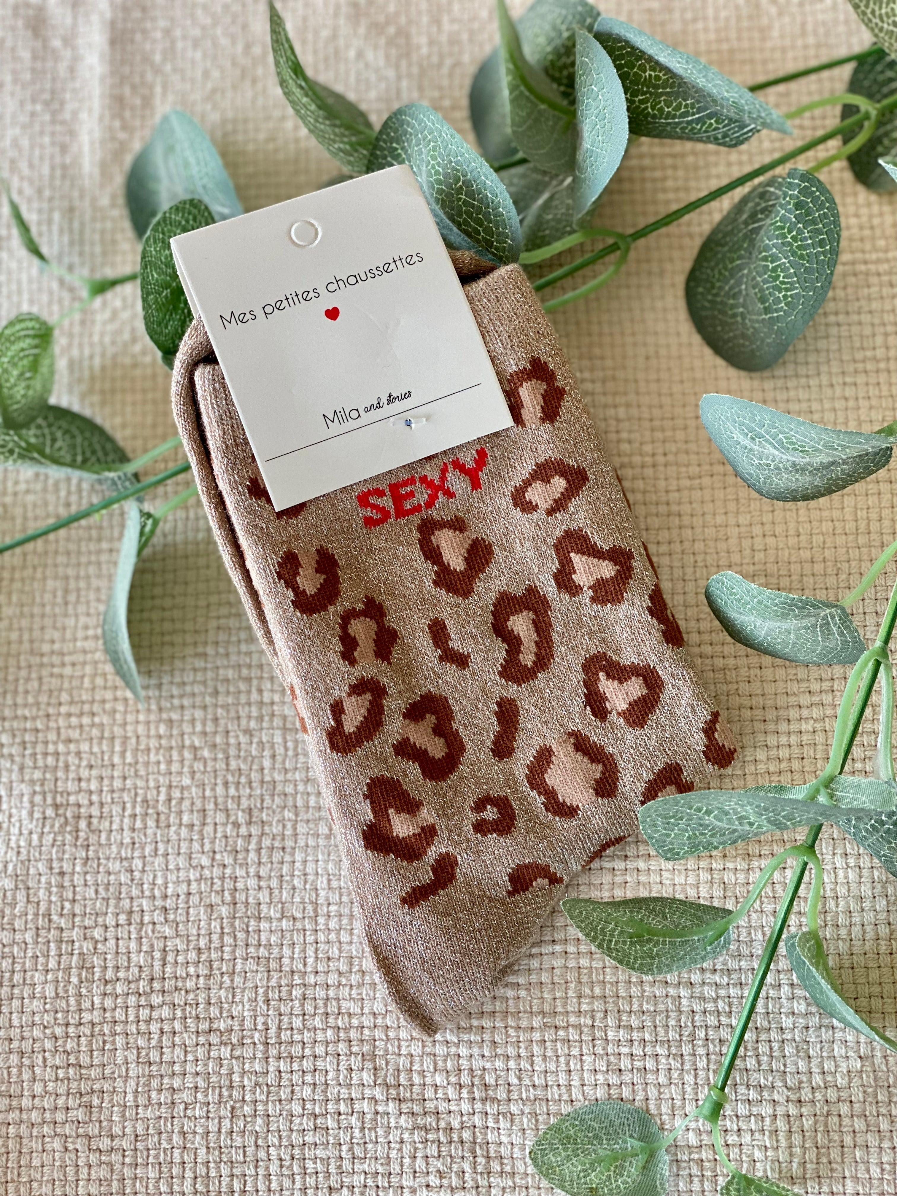 Chaussettes ZORA - Léo taupe 🐆