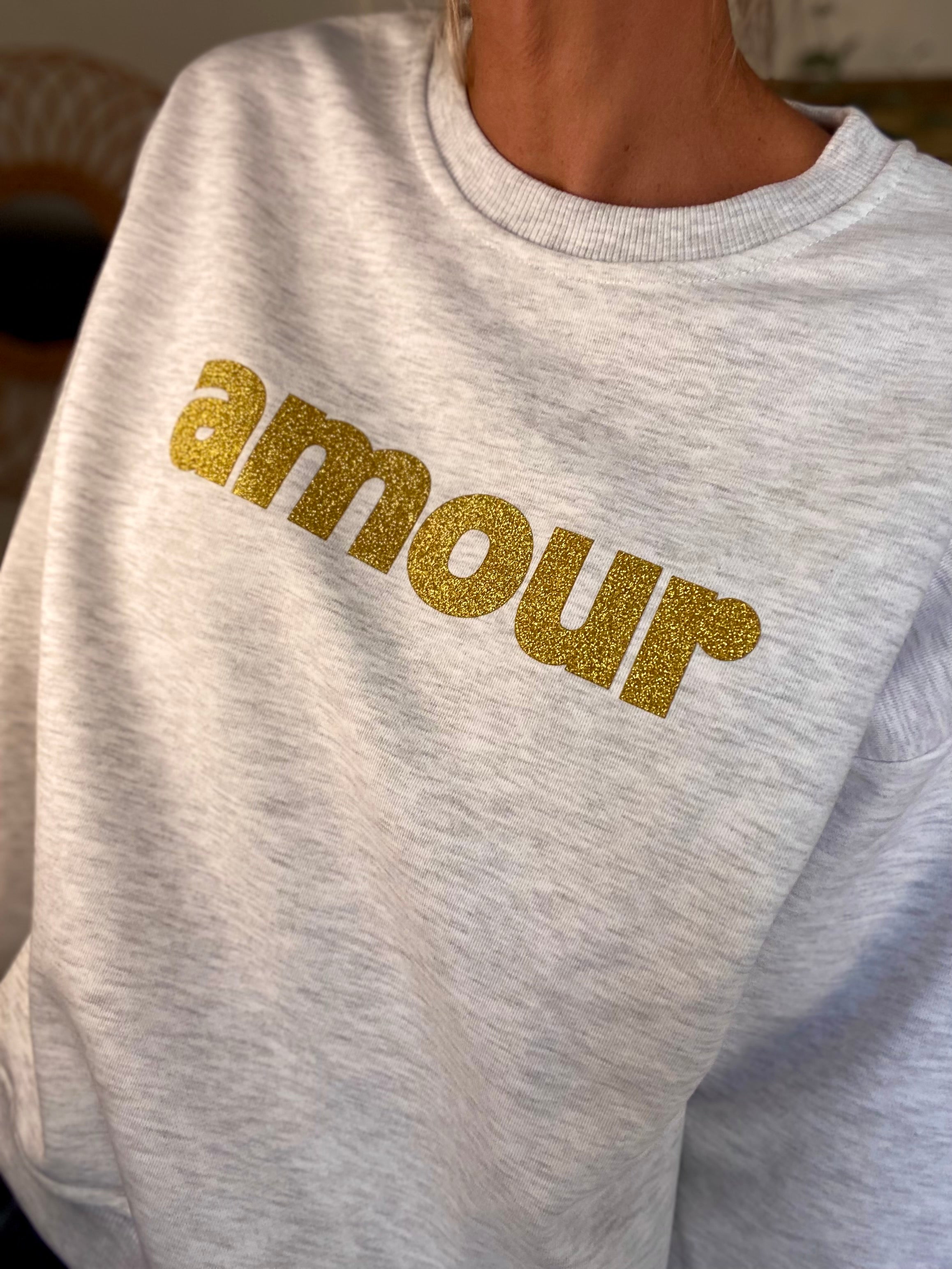 Sweat amour doré COLINE - Gris chiné