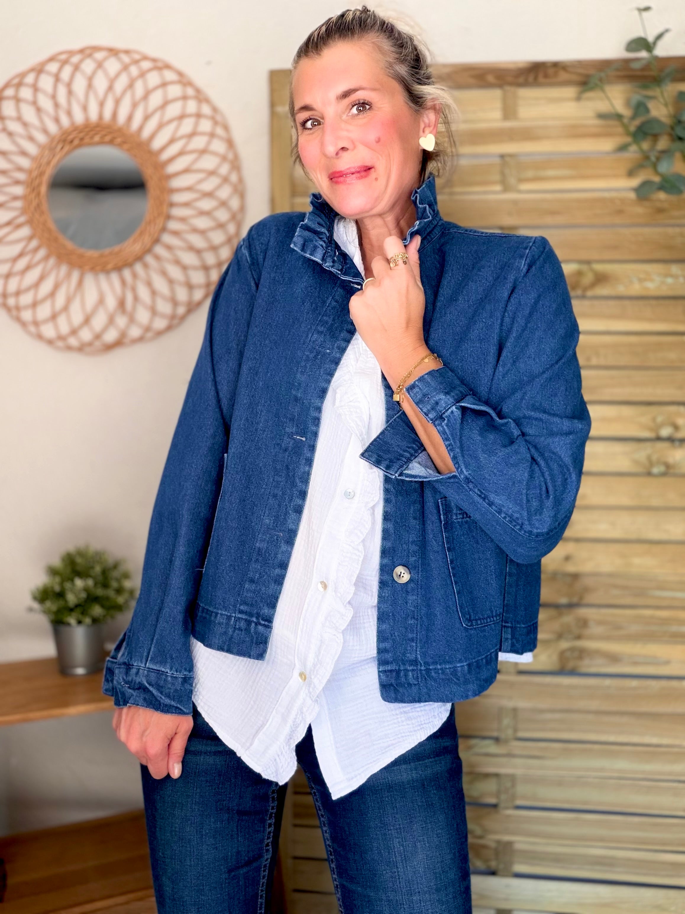 Blouse en gaze de coton ANAËLLE Blanc