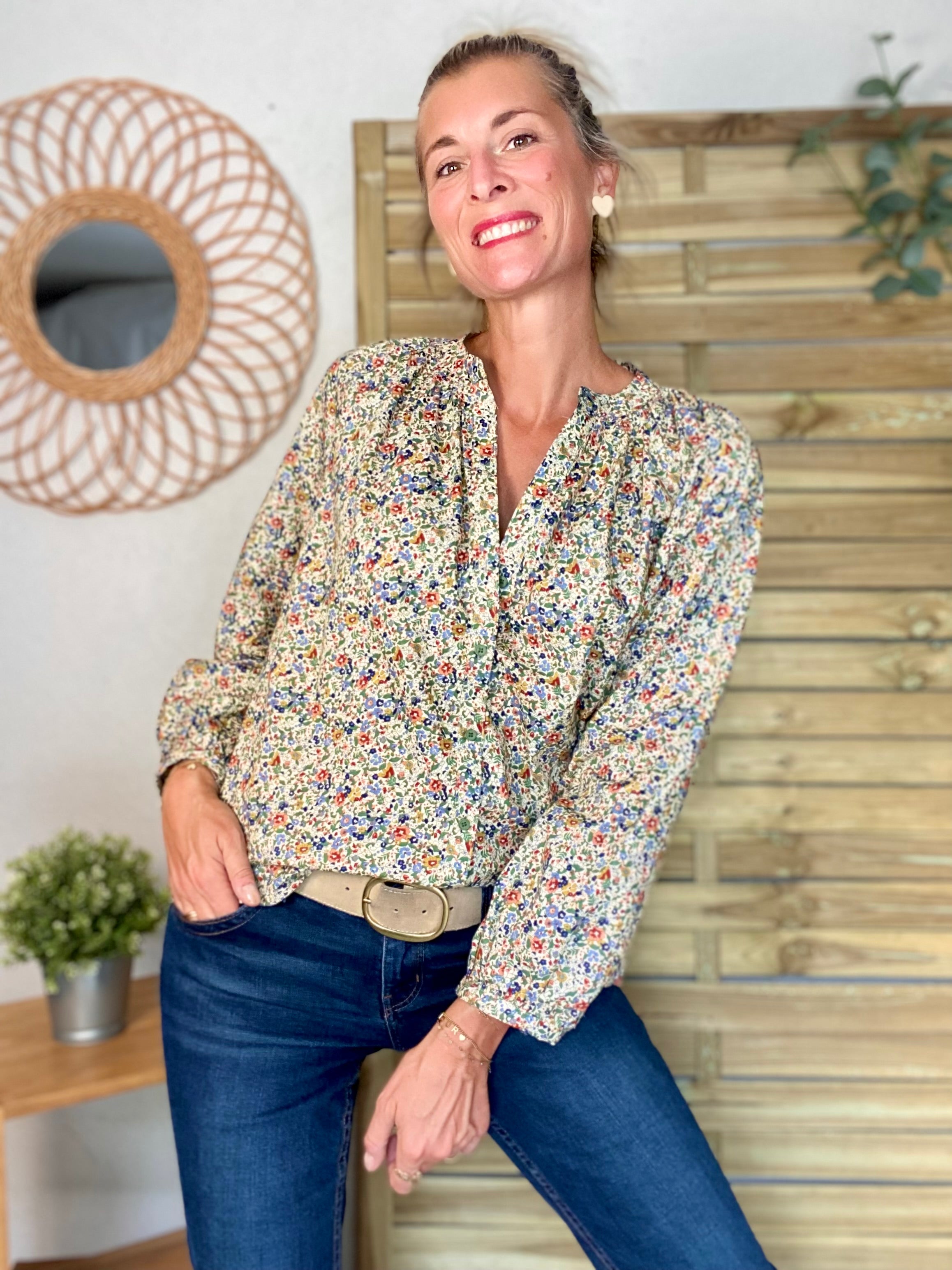 Chemise ample Liberty vert SYBILLE