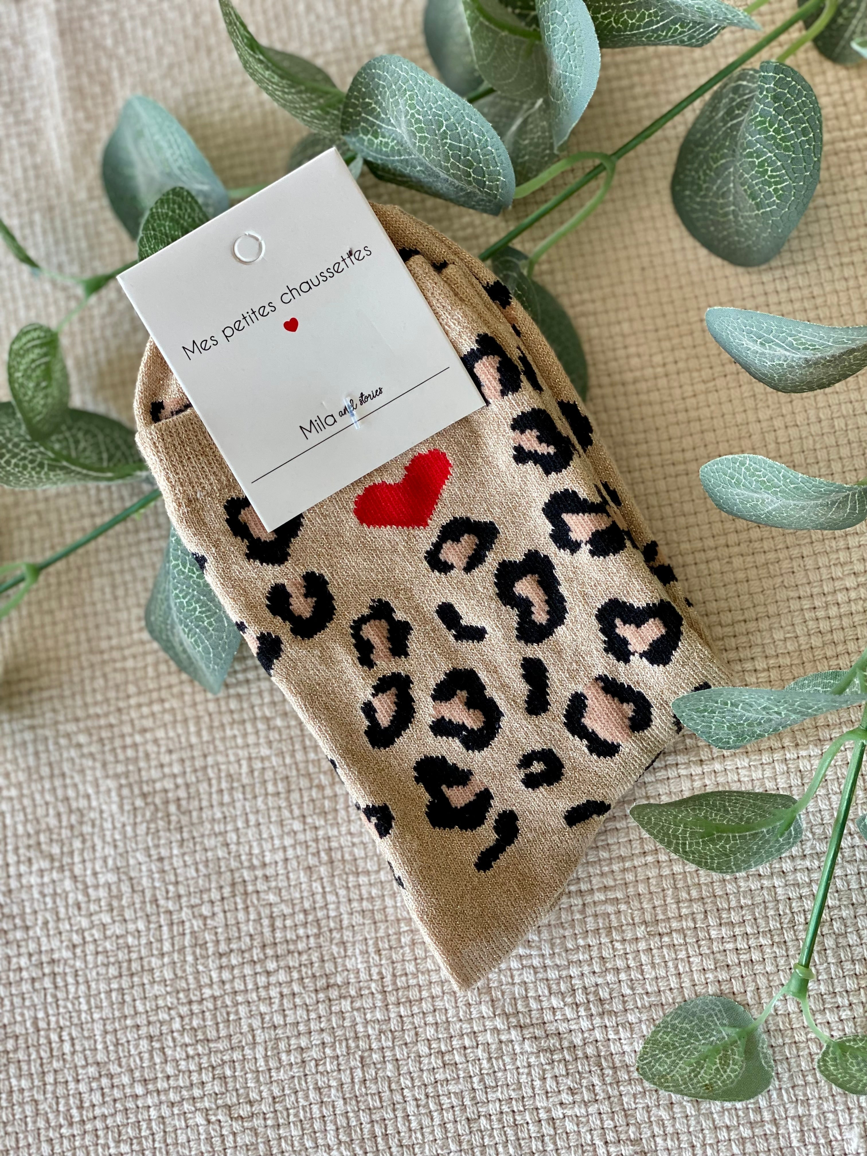 Chaussettes ZORA - Léo beige 🐆