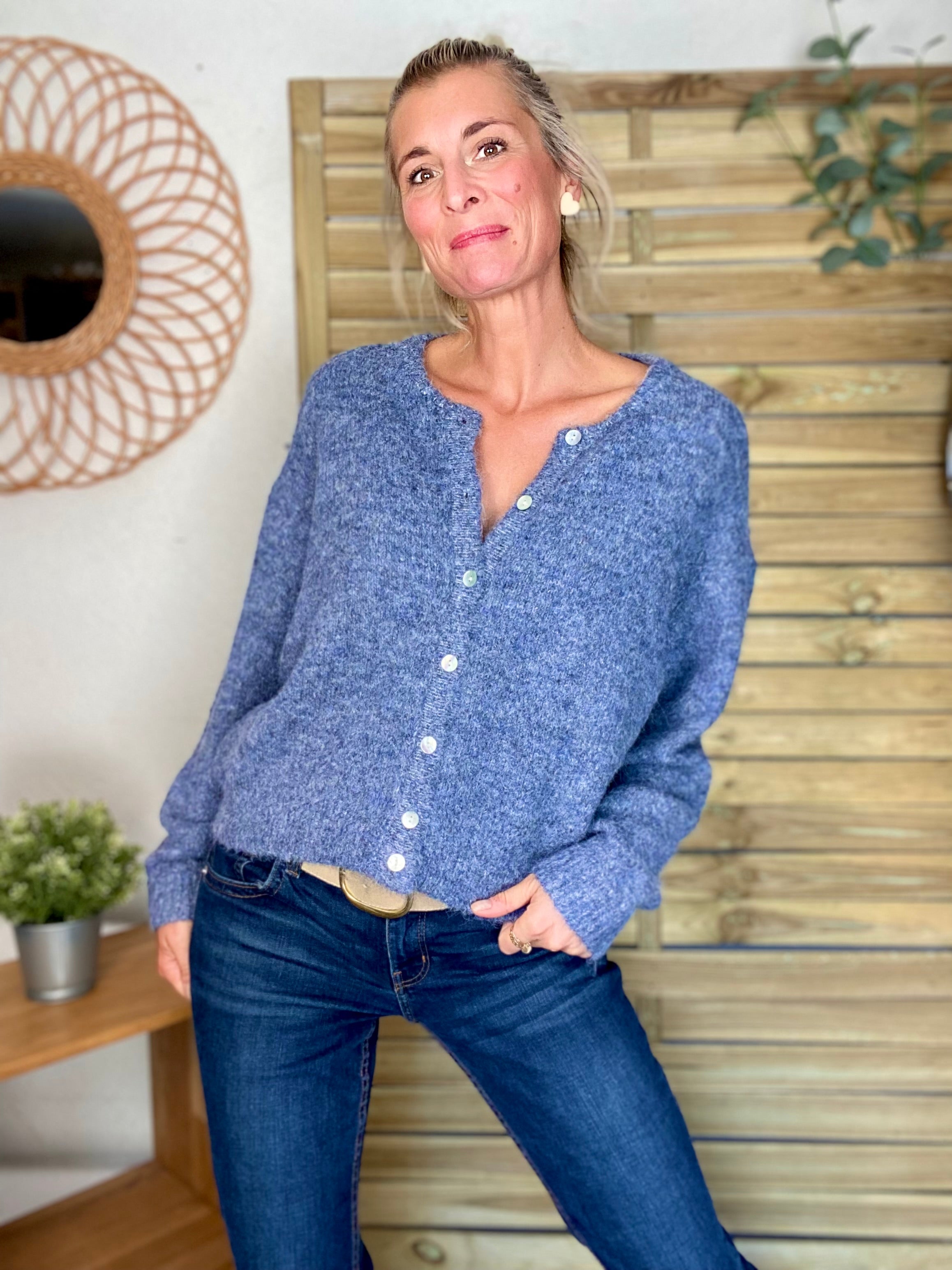 Gilet en maille MERYL - Denim