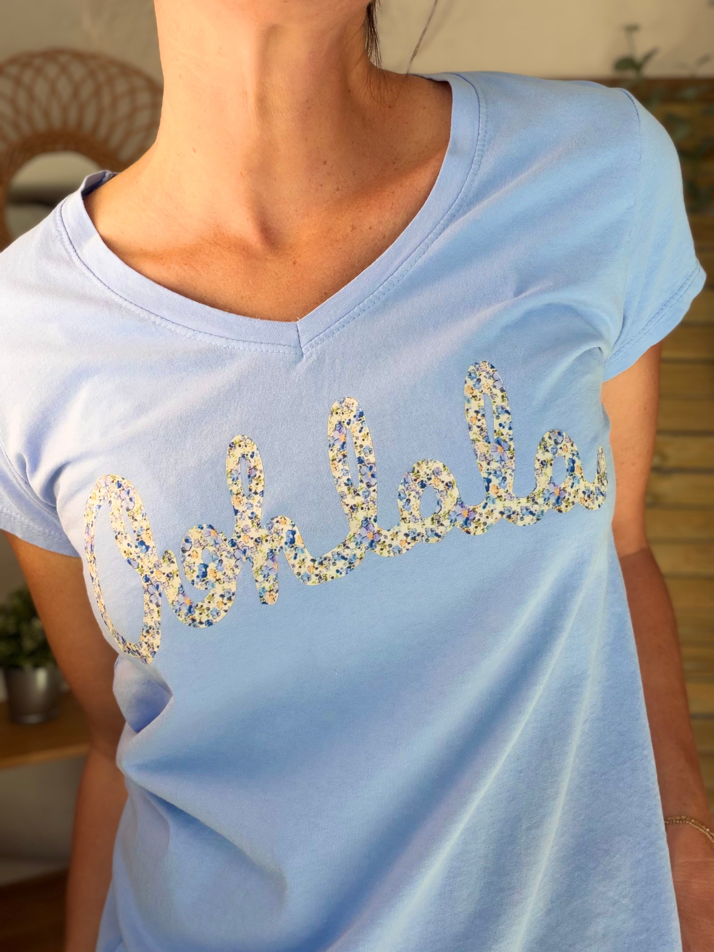 Tee shirt Ohlala Liberty VERA Bleu ciel