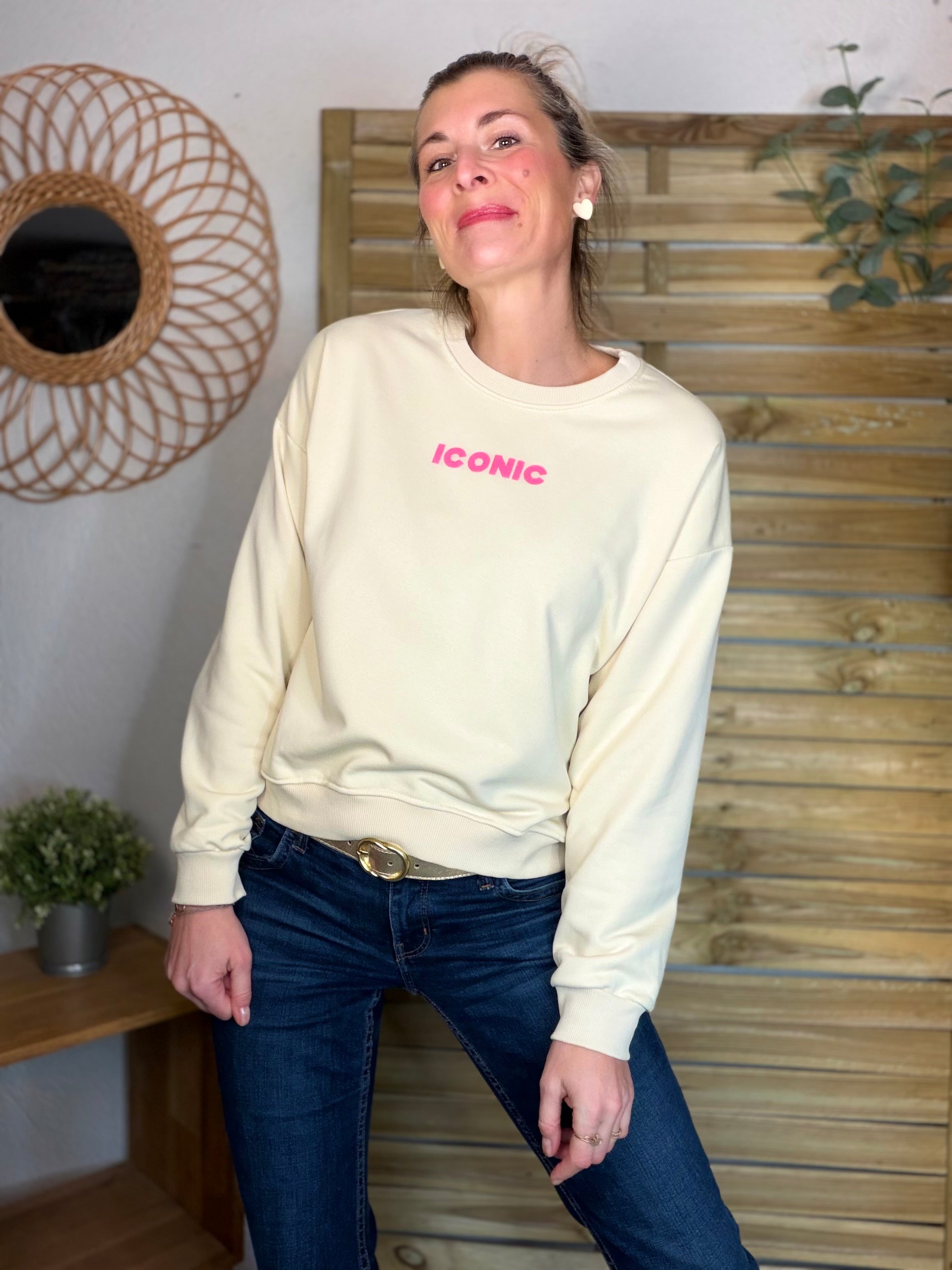 Sweat ICONIC COLINE - Jaune clair