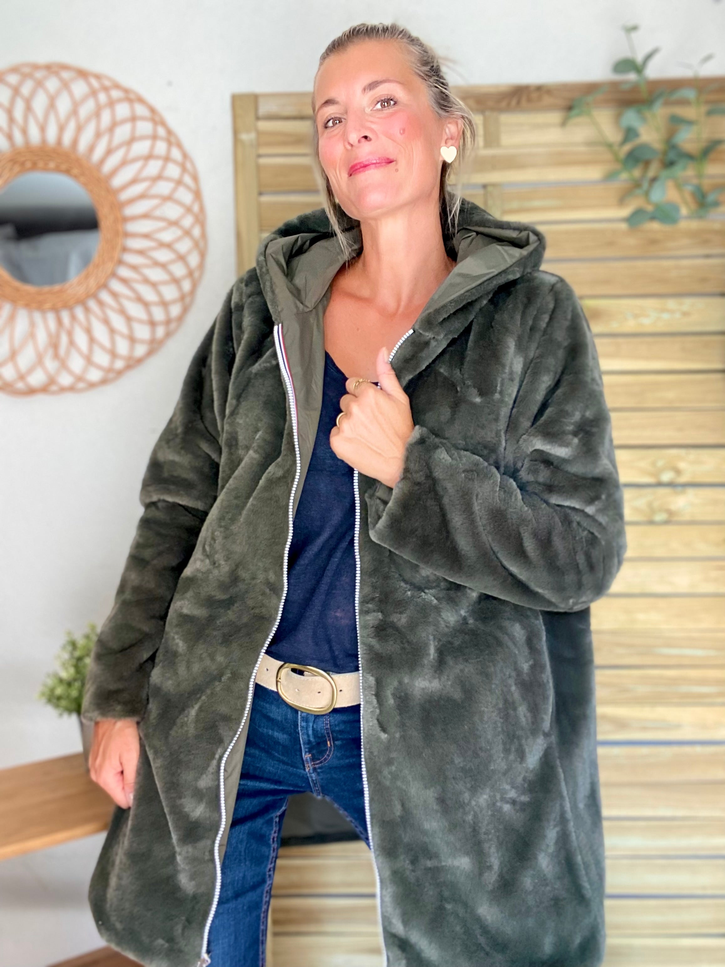 Parka Imperméable réversible fourrée Kaki / Kaki ALIX - LAURA JO