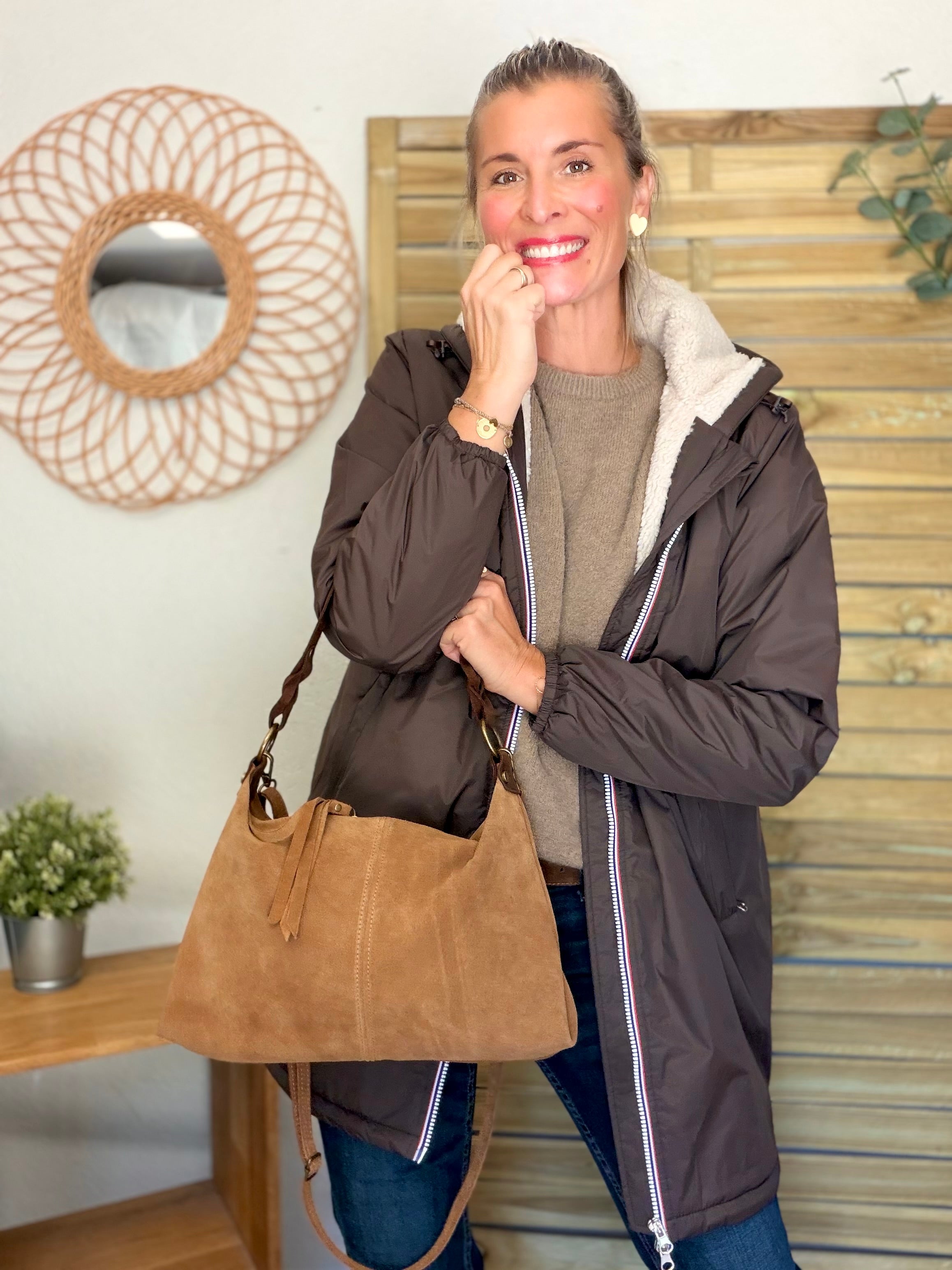 Pull laine et alpaga PEGGY - Taupe