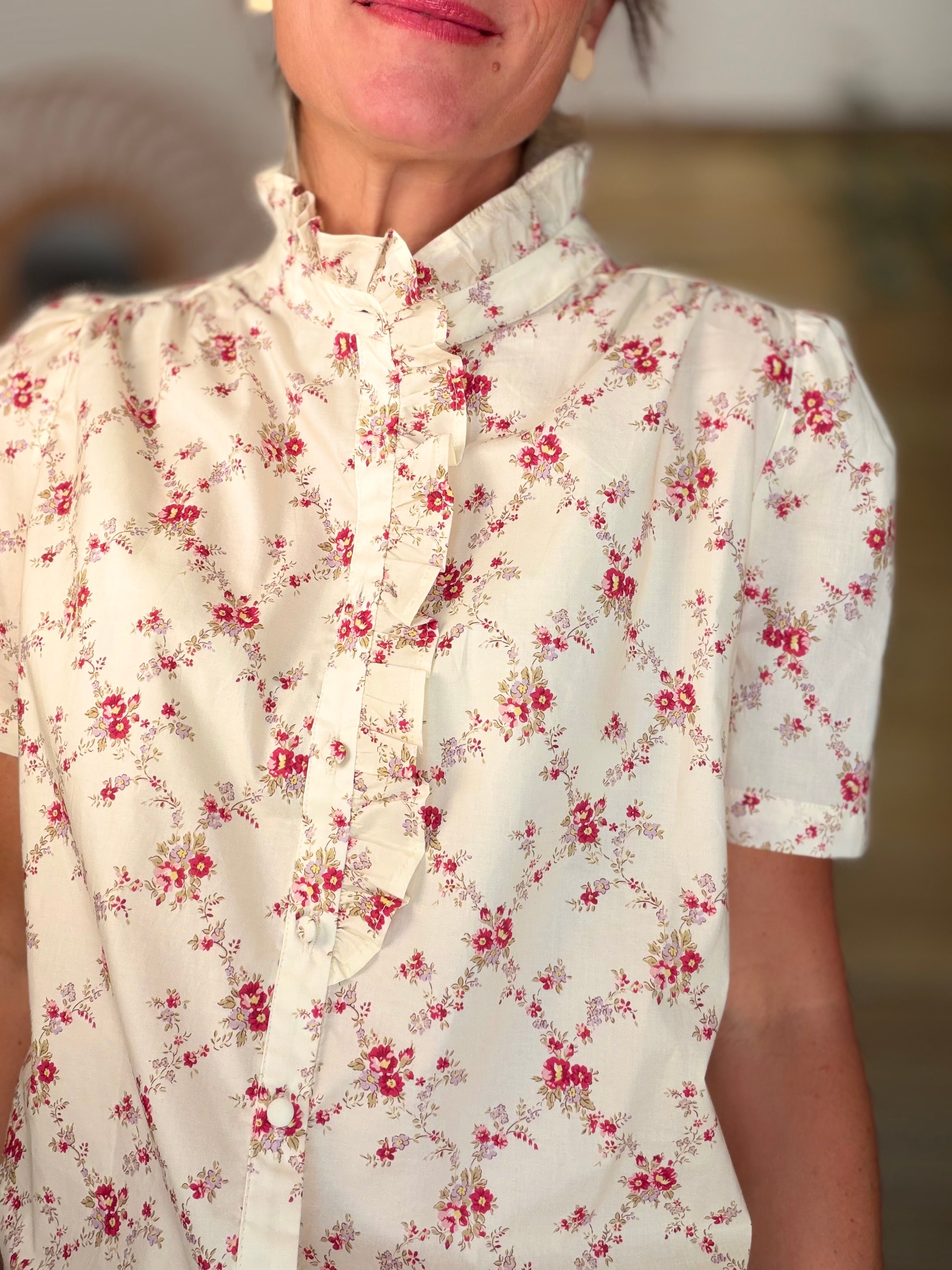 Blouse fleurie manches courtes VANESSA