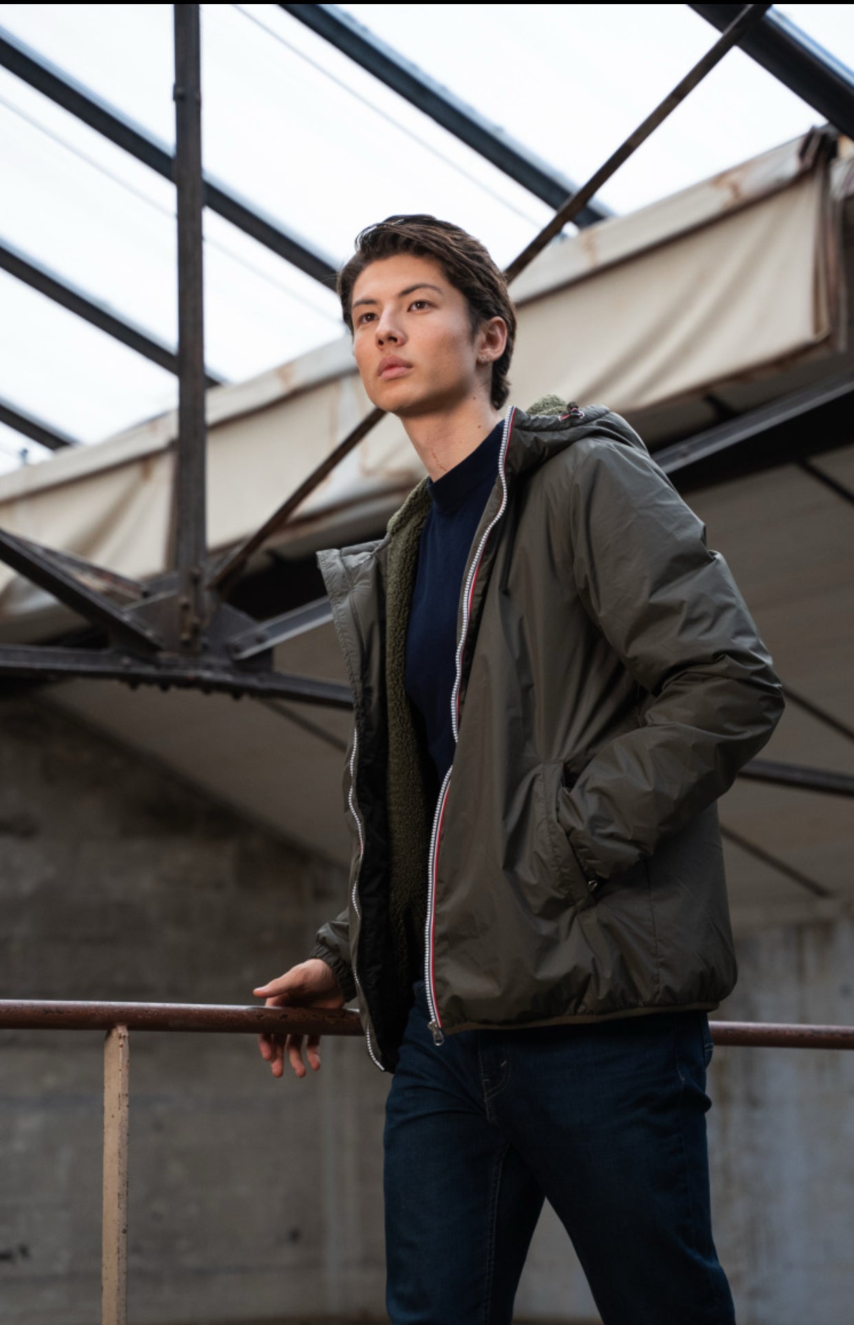 Parka Imperméable Homme LOUIS* COURT sherpa Kaki - LAURA JO