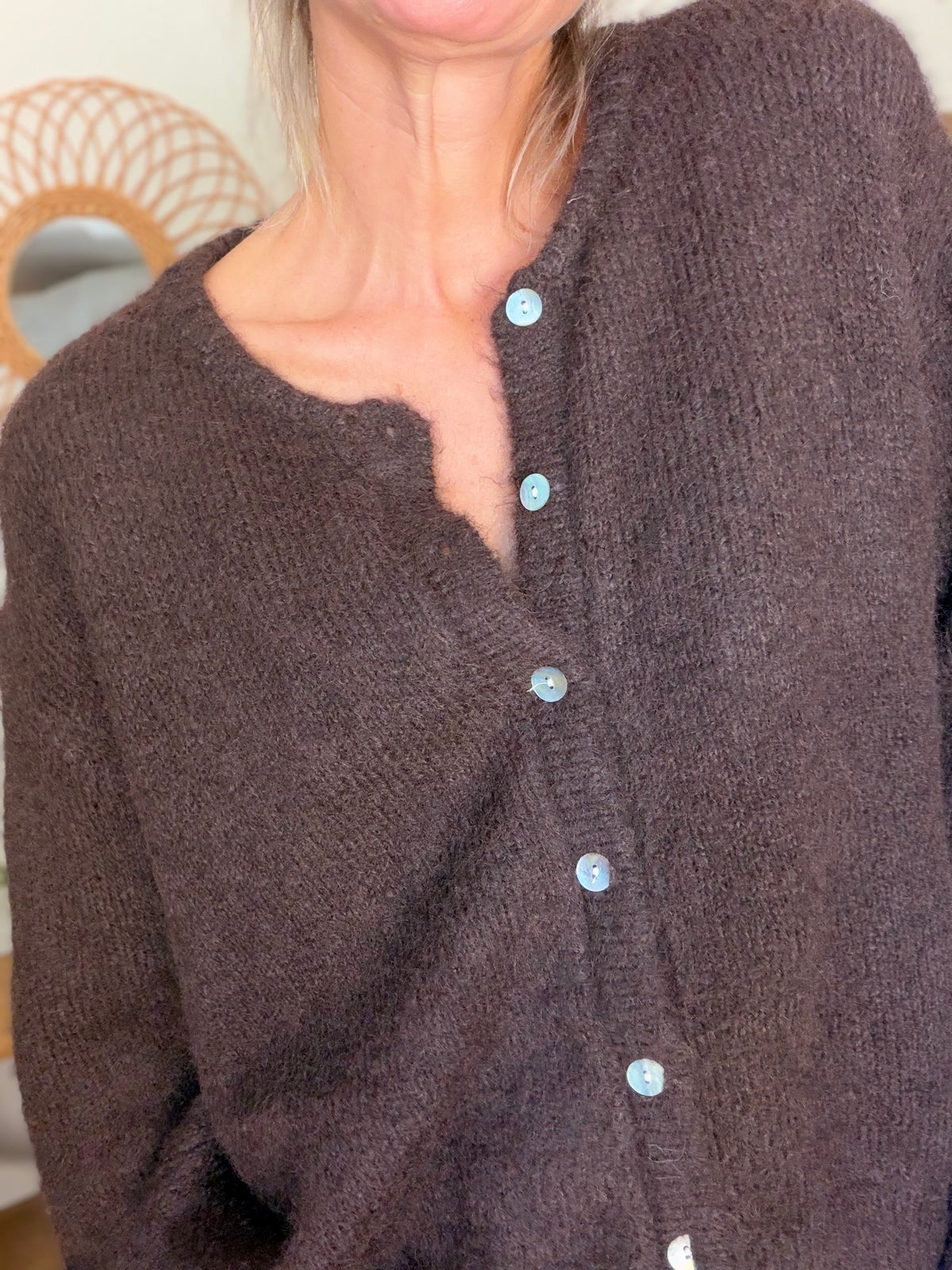 Gilet en maille MERYL - Chocolat brut